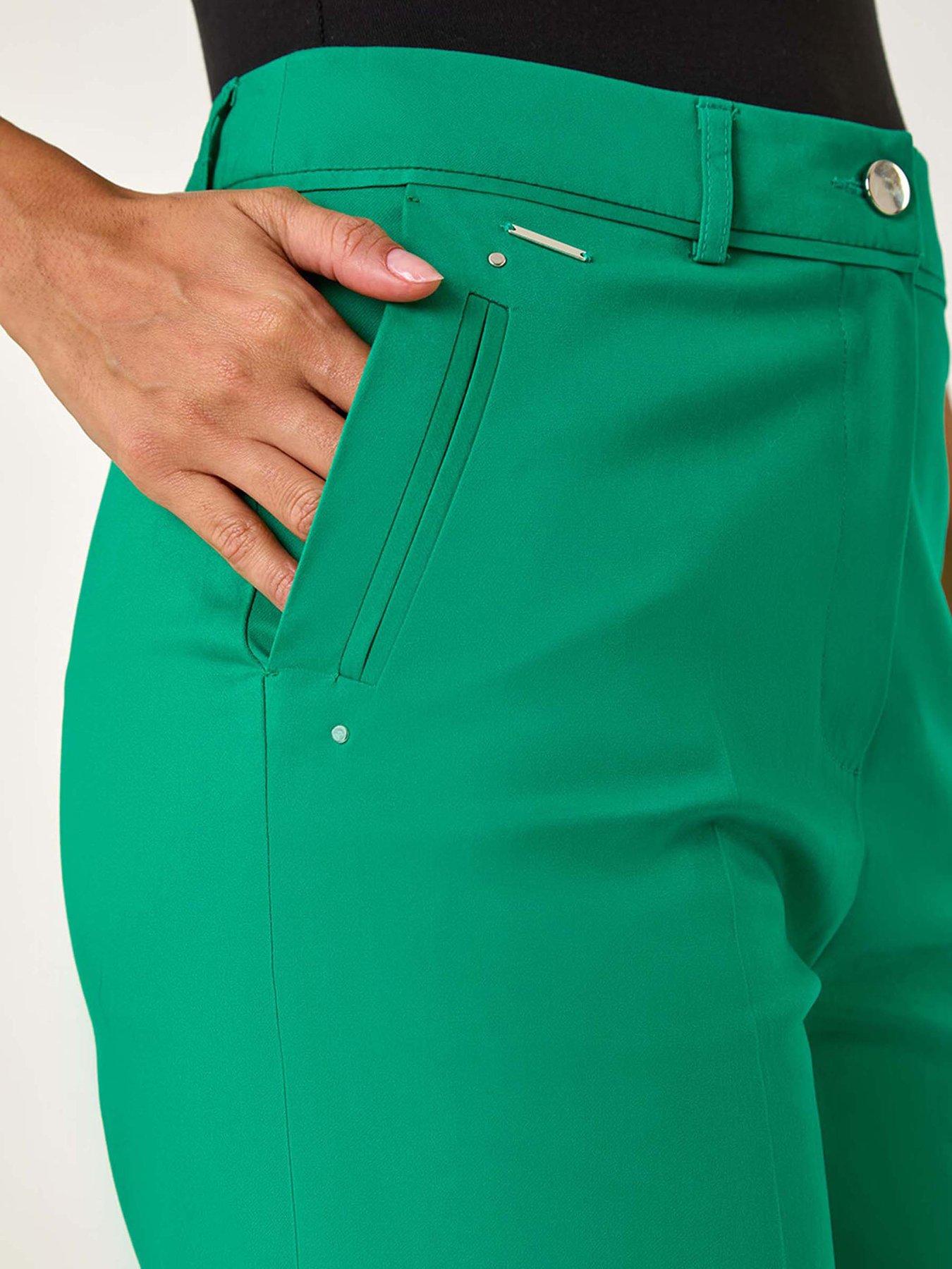 Image 5 of 5 of Roman Cotton Culotte Trousers - Green