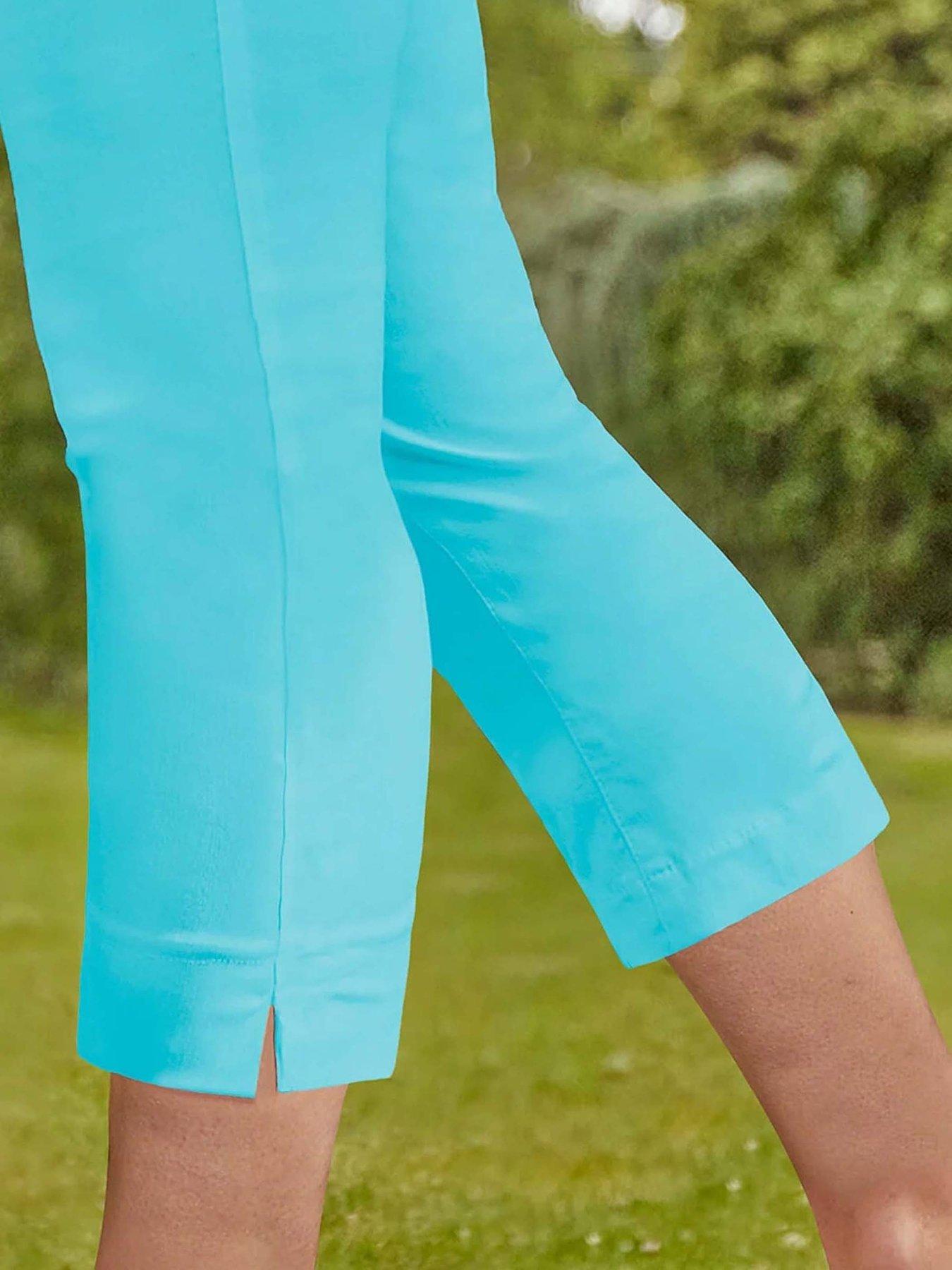  image of roman-cropped-stretch-trouser-turquoise