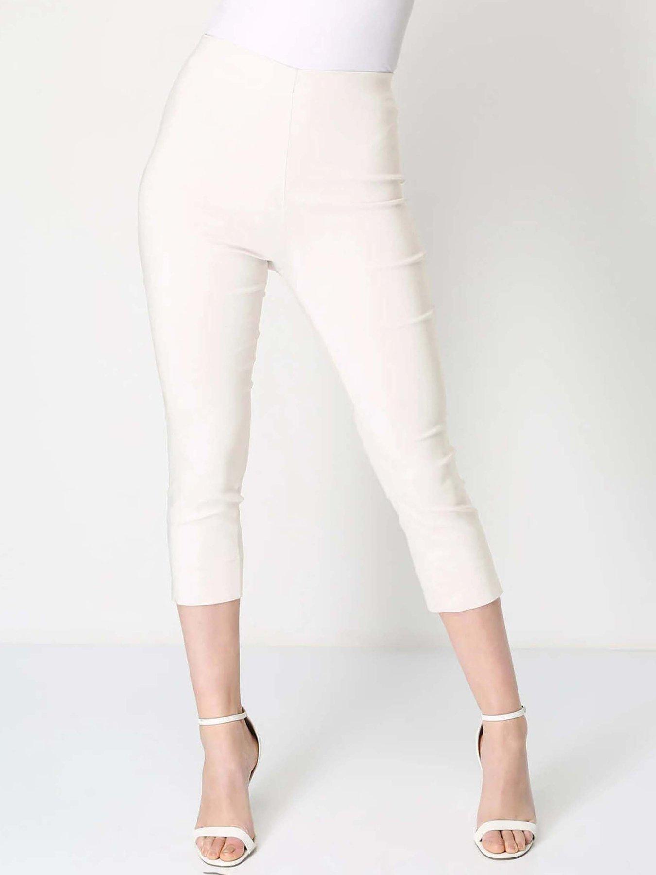 undefined Cropped Stretch Trouser - Ivory