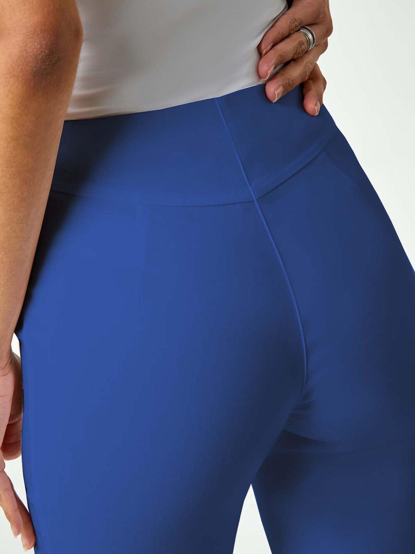 Image 4 of 5 of Roman Elastic Waist Knee Length Stretch Shorts - Royal Blue