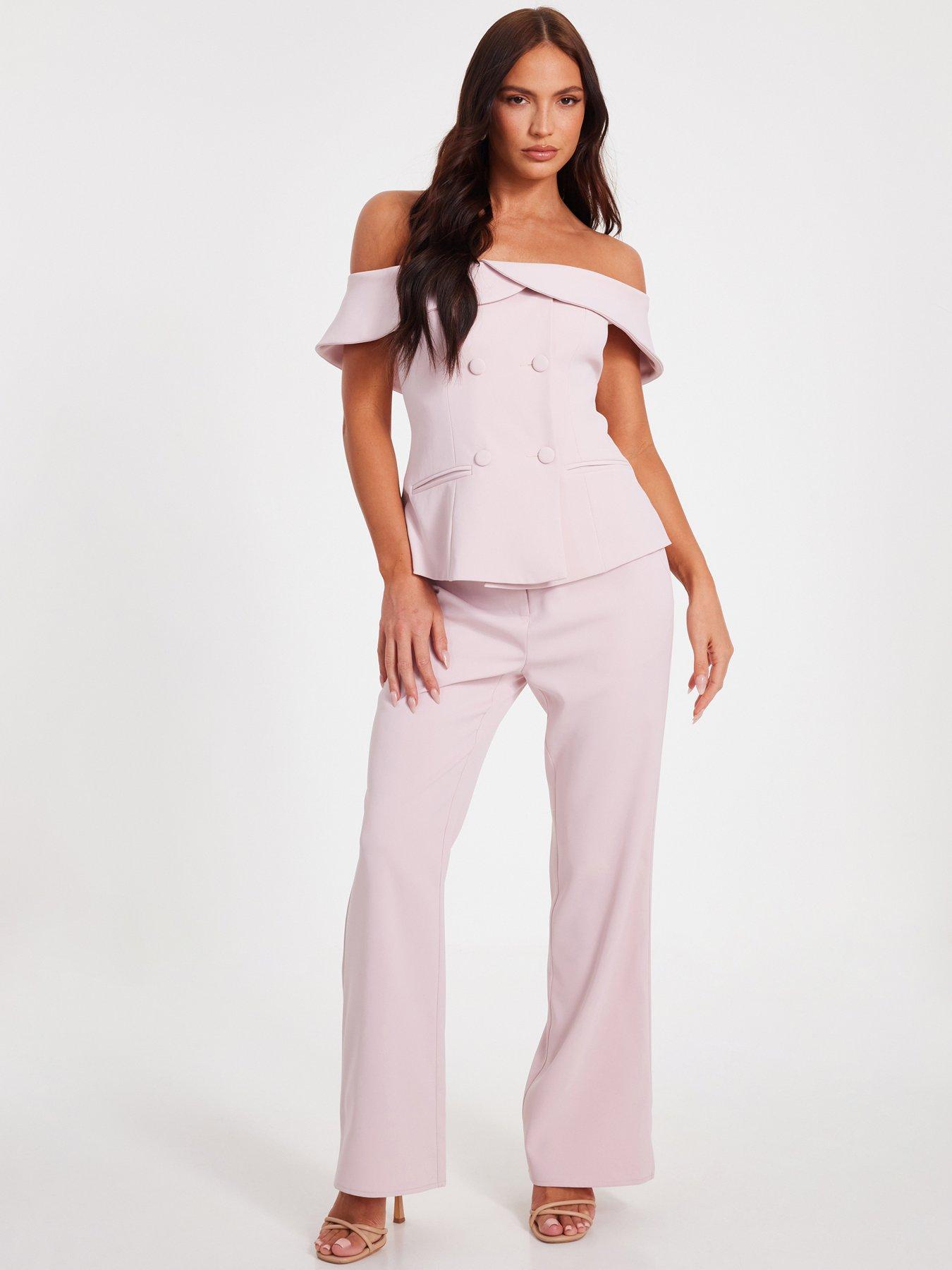 undefined Pale Pink Bardot Waistcoat