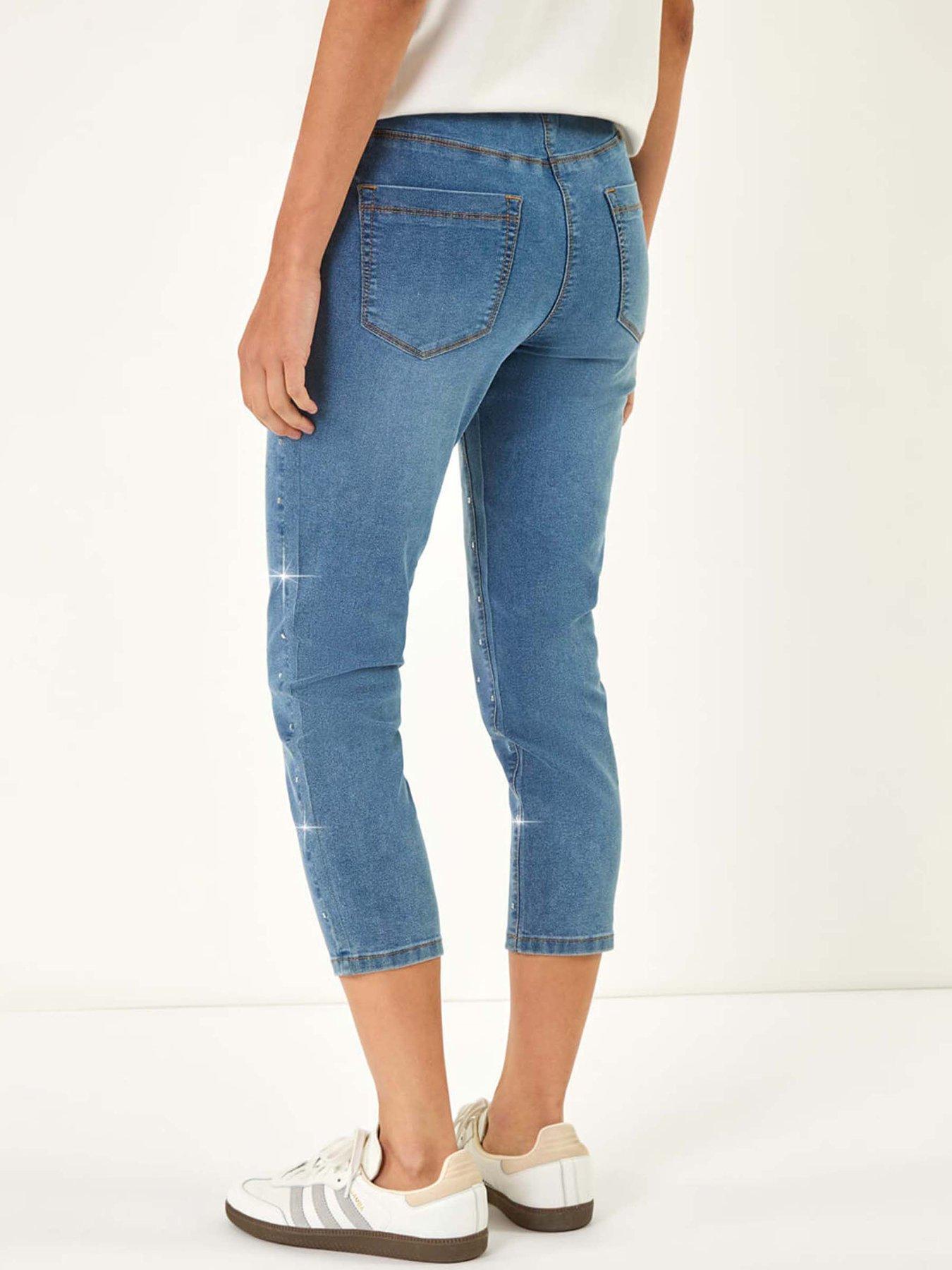 Image 2 of 5 of Roman Embellished Cropped Stretch Jeggings - Denim