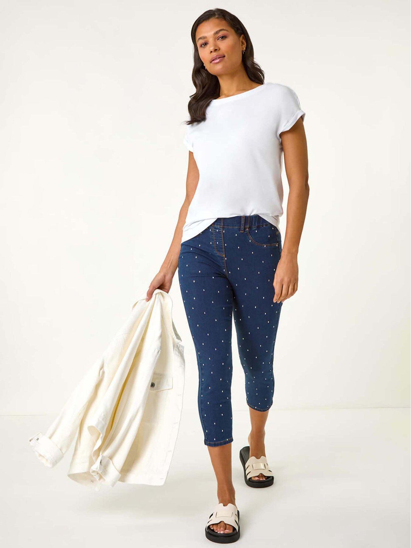 Image 3 of 5 of Roman Embellished Cropped Stretch Jeggings - Indigo