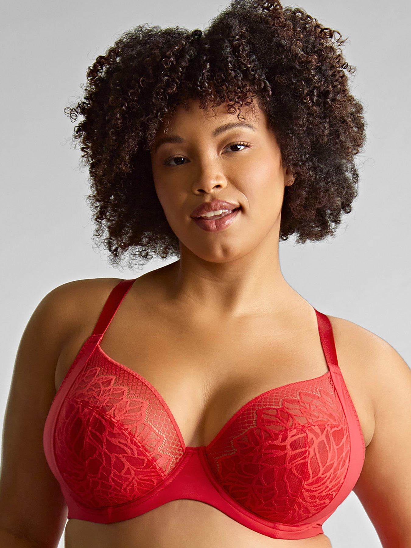 undefined Sophia Red Plunge Bra - Red