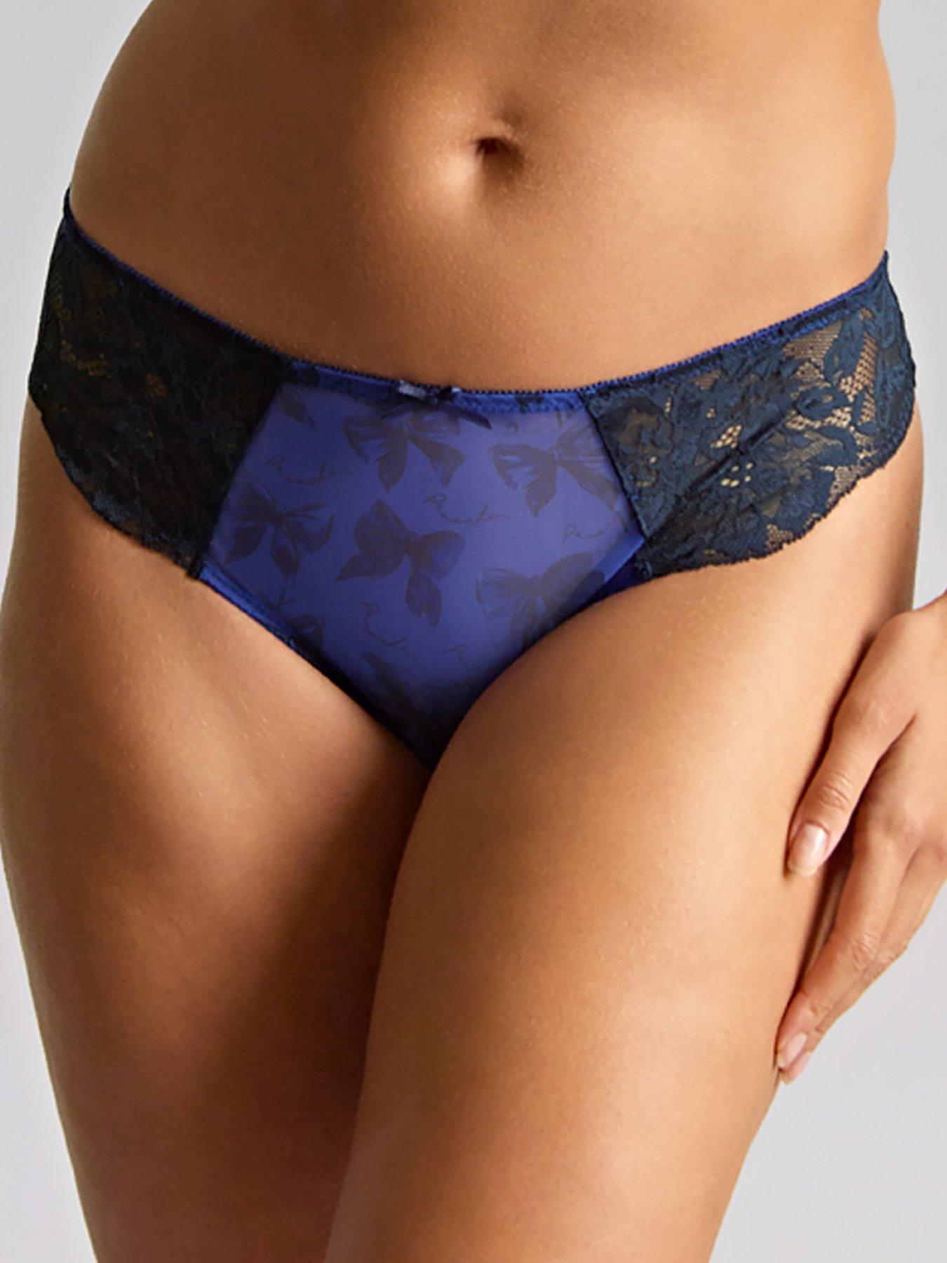 undefined Panache Nina Blue Brazilian Brief - Blue Bows