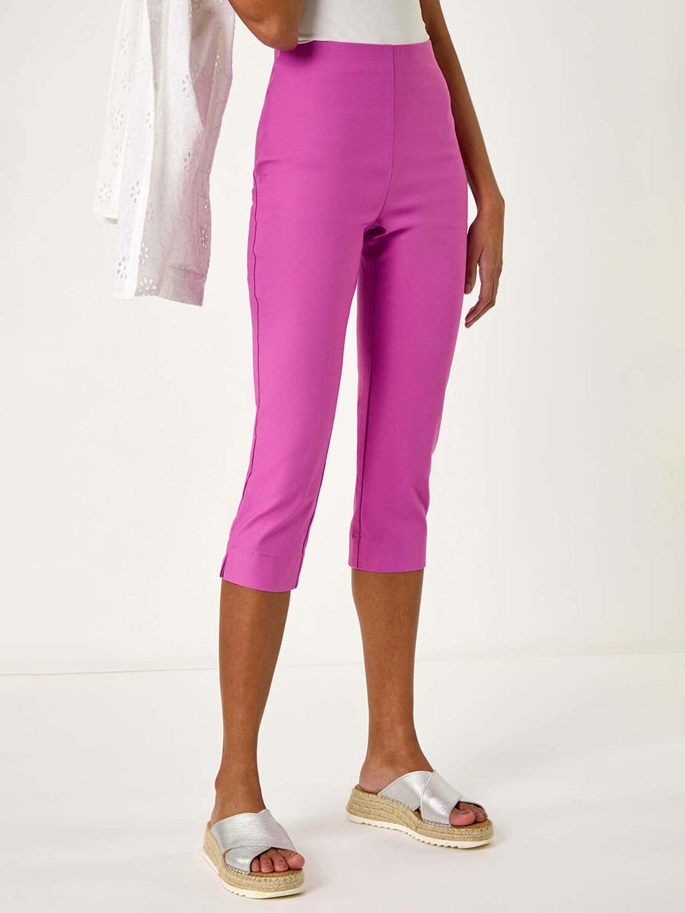 undefined Cropped Stretch Trousers - Violet