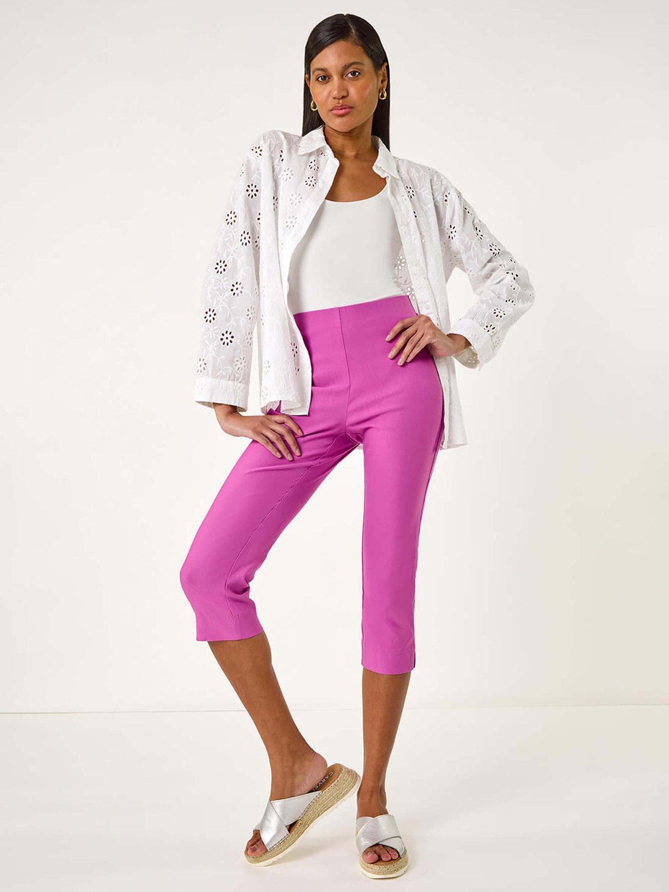 Image 3 of 5 of Roman Cropped Stretch Trousers - Violet