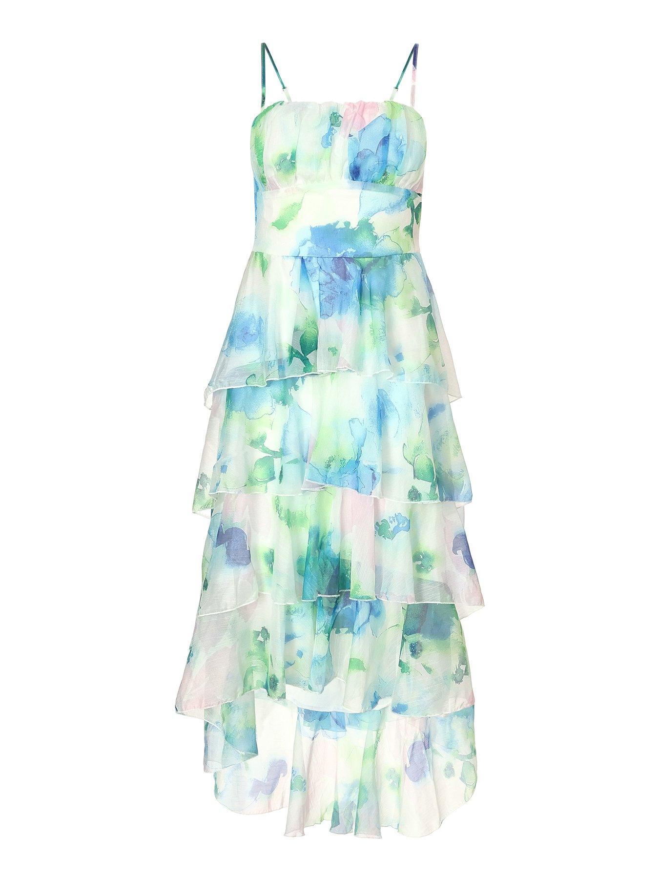 quiz floral midi dress Quiz Floral Chiffon Wrap Midi Dress
