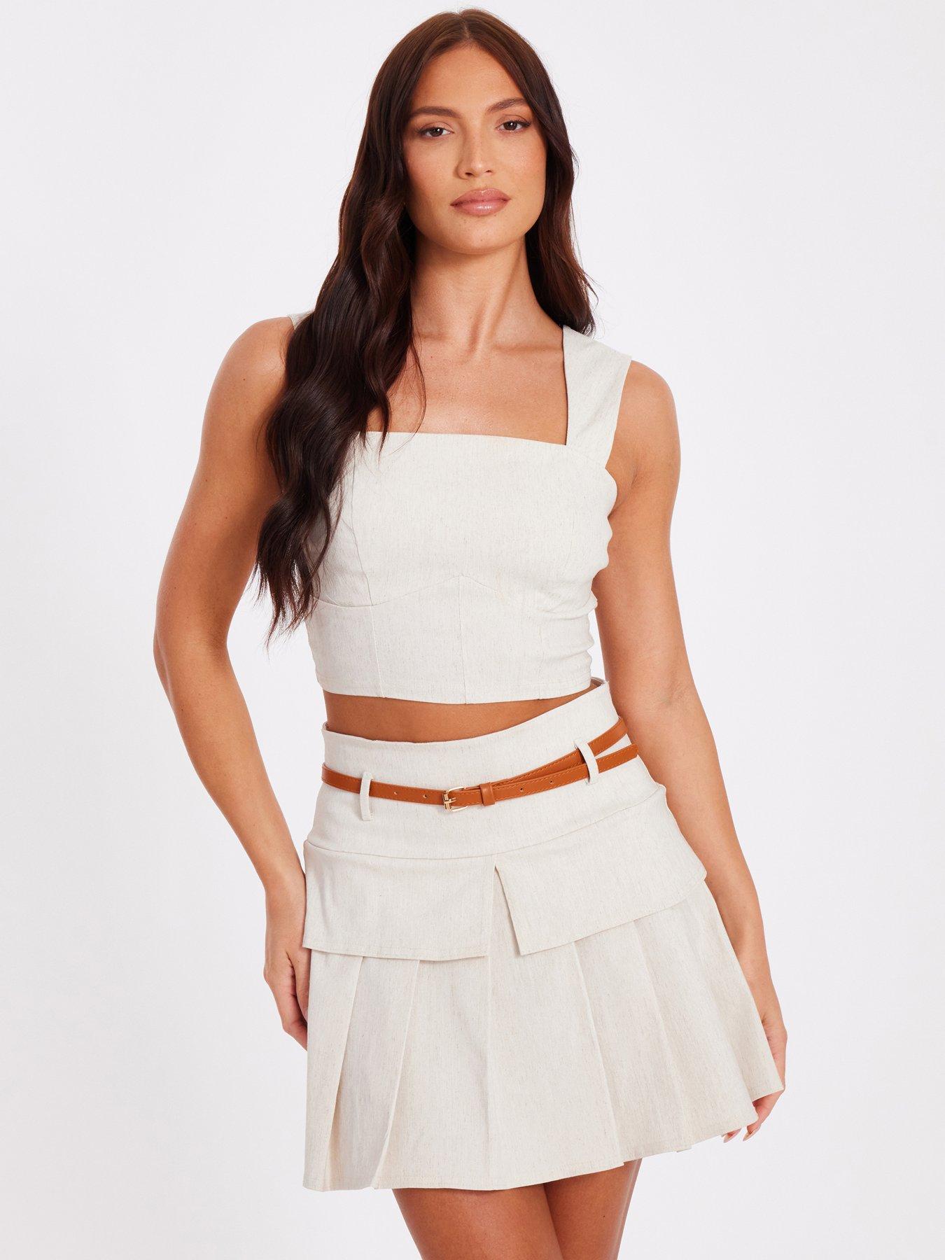 undefined Stone Linen Crop Top