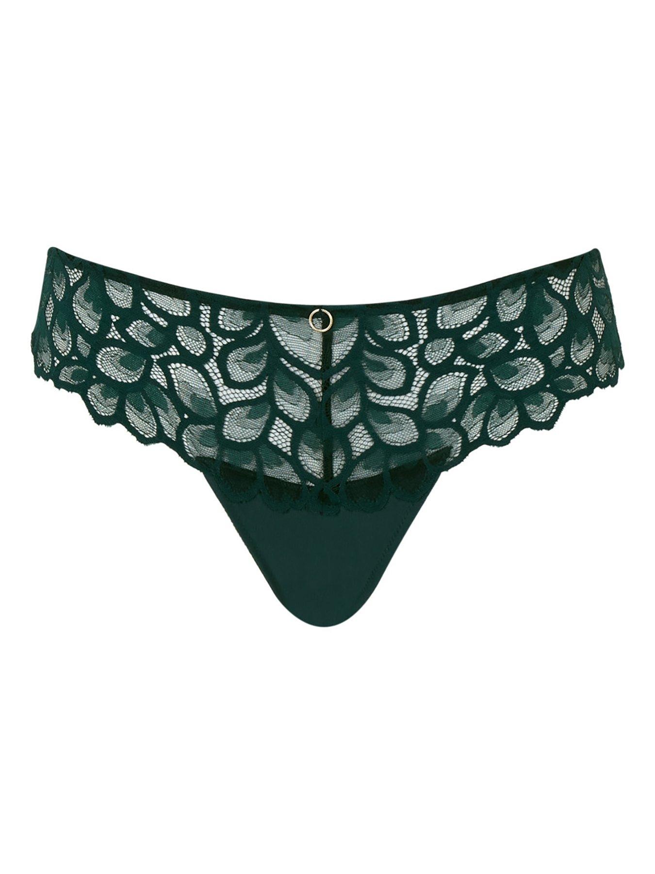 Image 4 of 4 of Panache Allure Forest Green Thong - Forest Green
