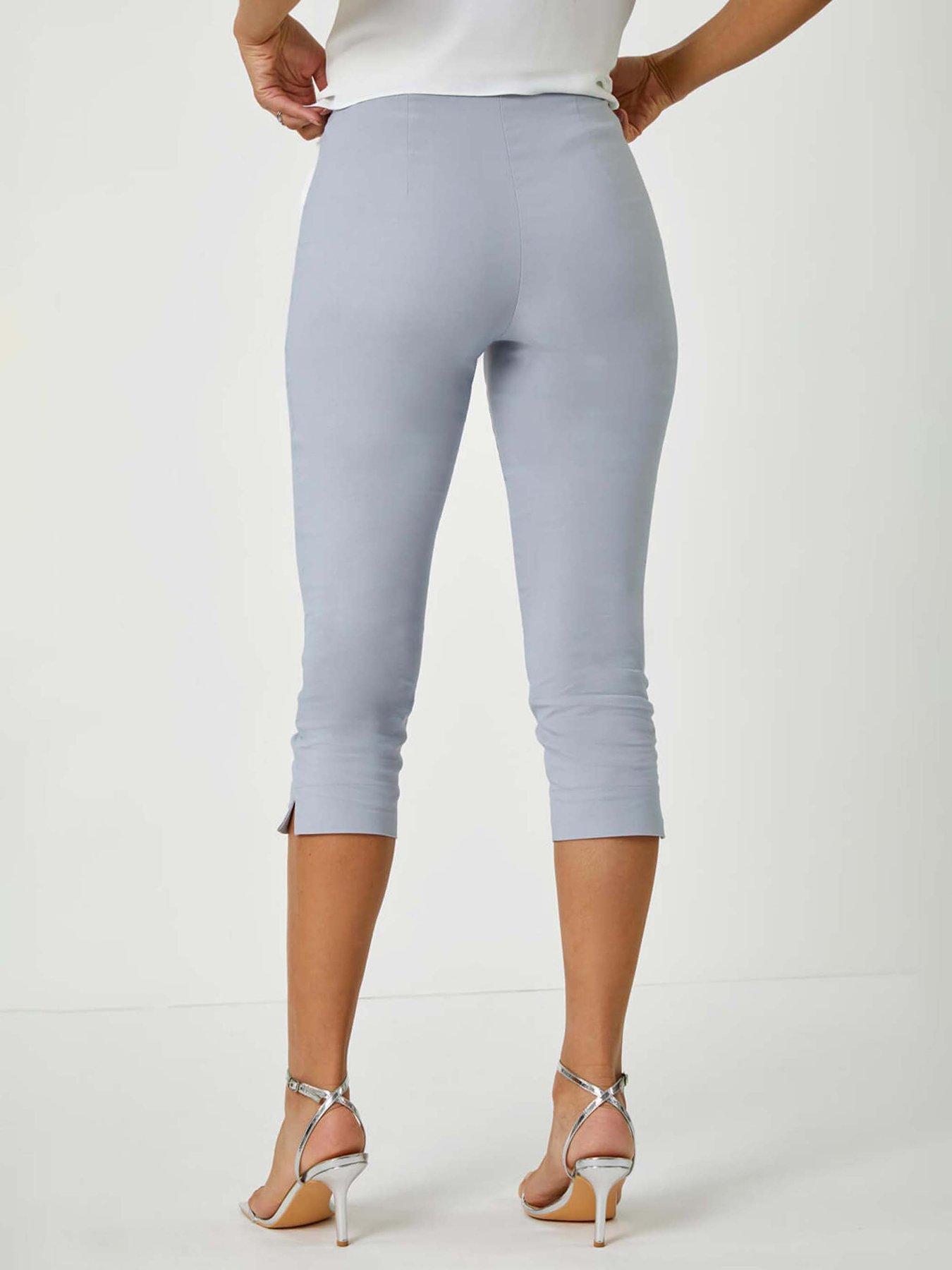 Image 2 of 5 of Roman Cropped Stretch Trouser - Silver