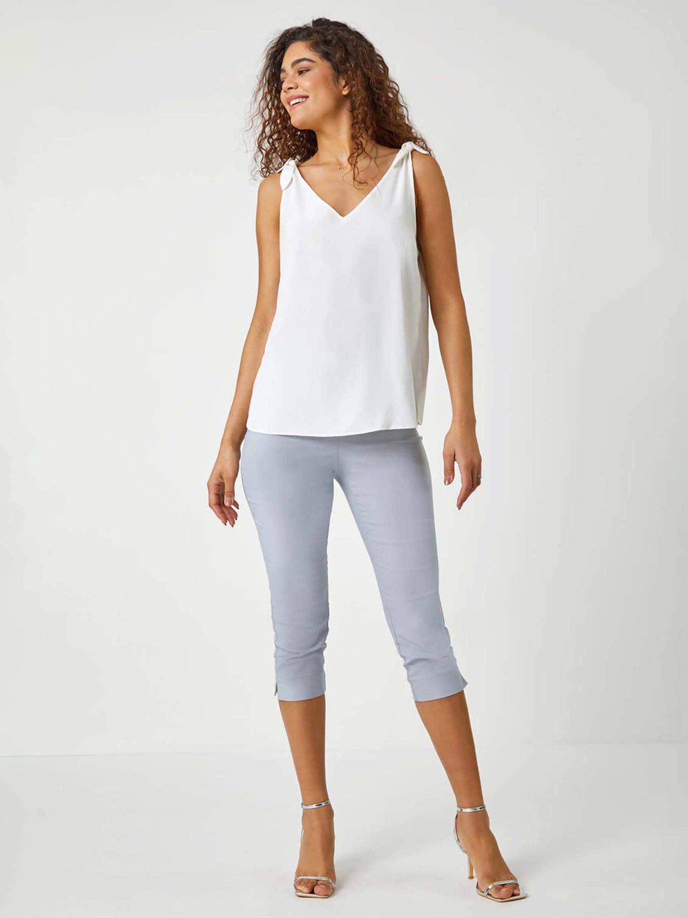 Image 3 of 5 of Roman Cropped Stretch Trouser - Silver