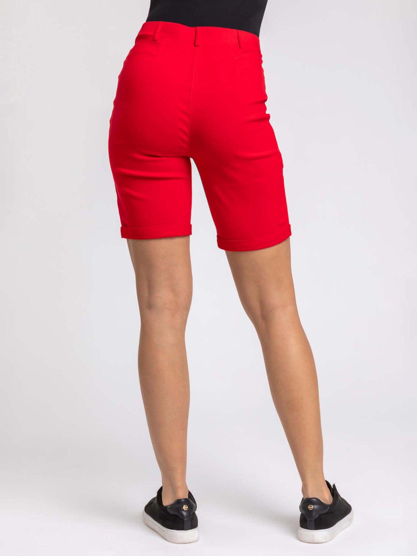 Image 2 of 4 of Roman Turn Up Stretch Shorts - Red