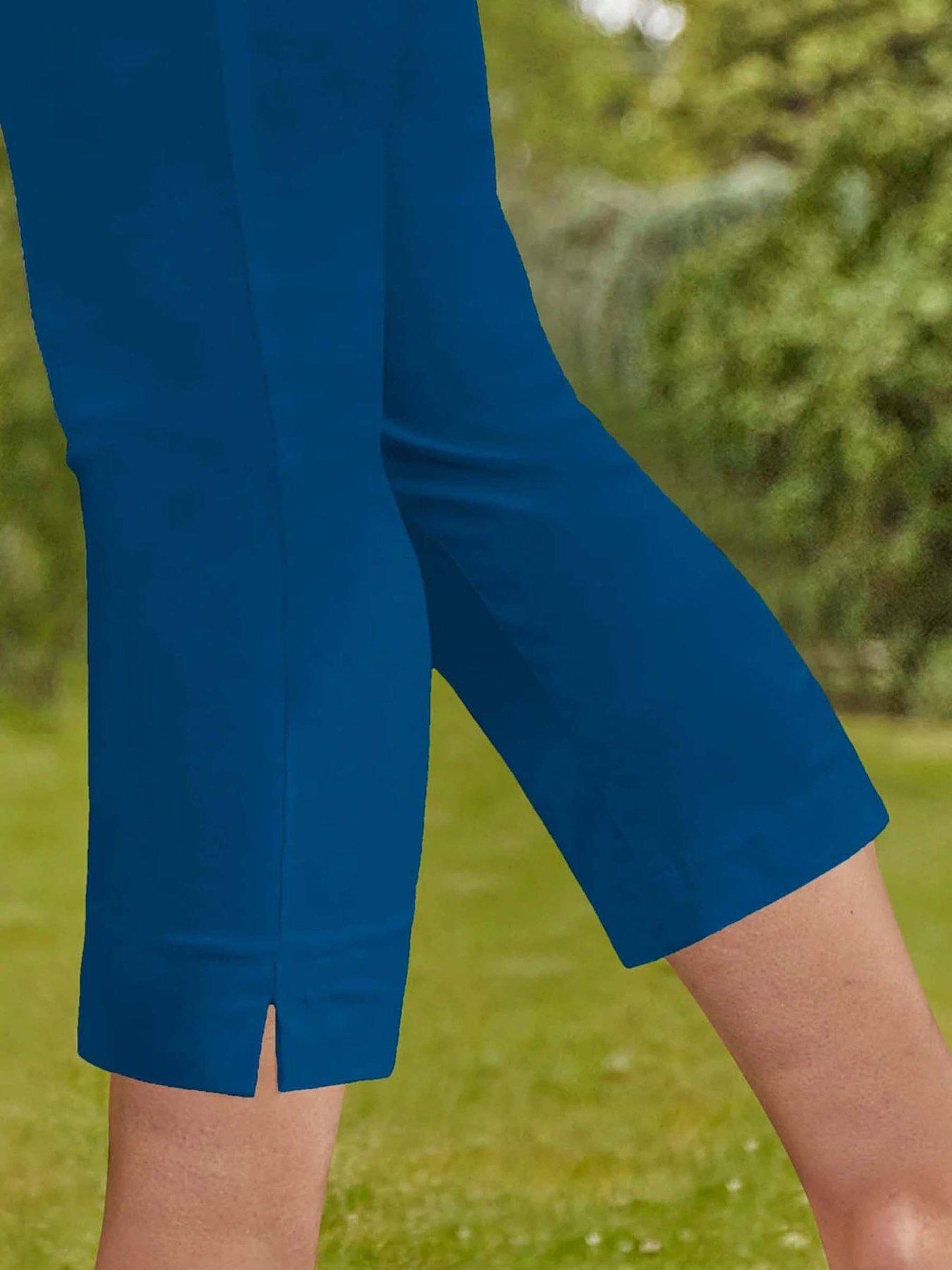 Image 3 of 3 of Roman Cropped Stretch Trouser - Petrol Blue