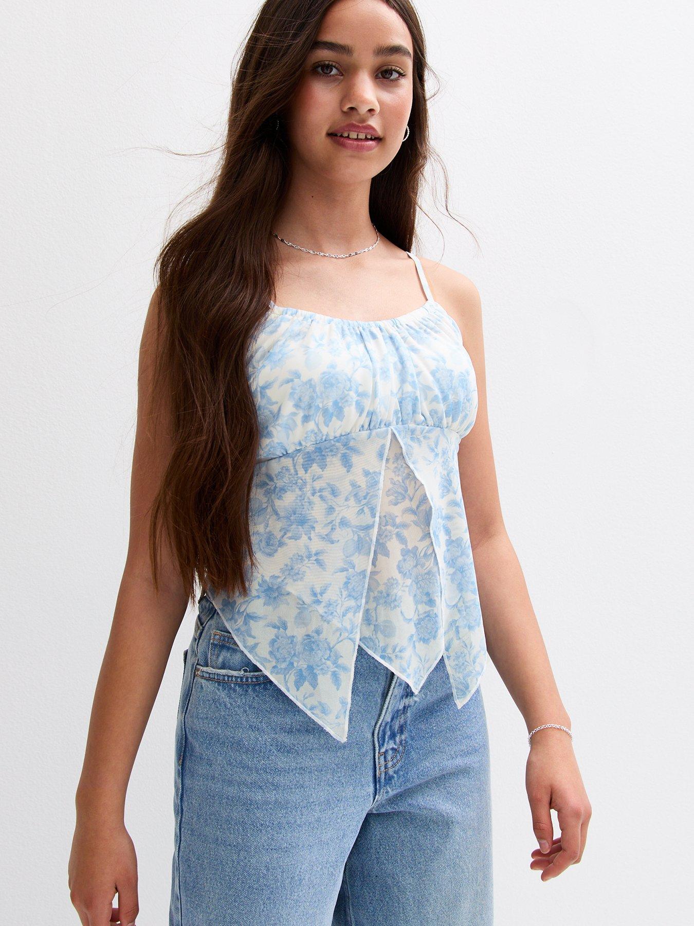 undefined Tilly Mesh Hanky Hem Camisole Top - White