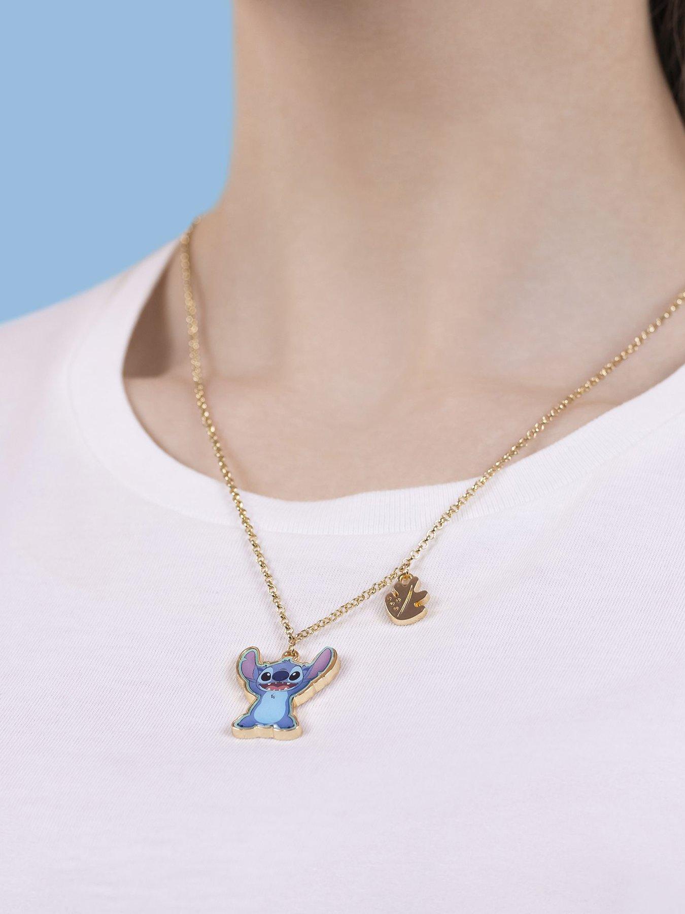 Image 2 of 4 of Disney Stitch Purple, Blue And Gold Enamel Costume Necklace