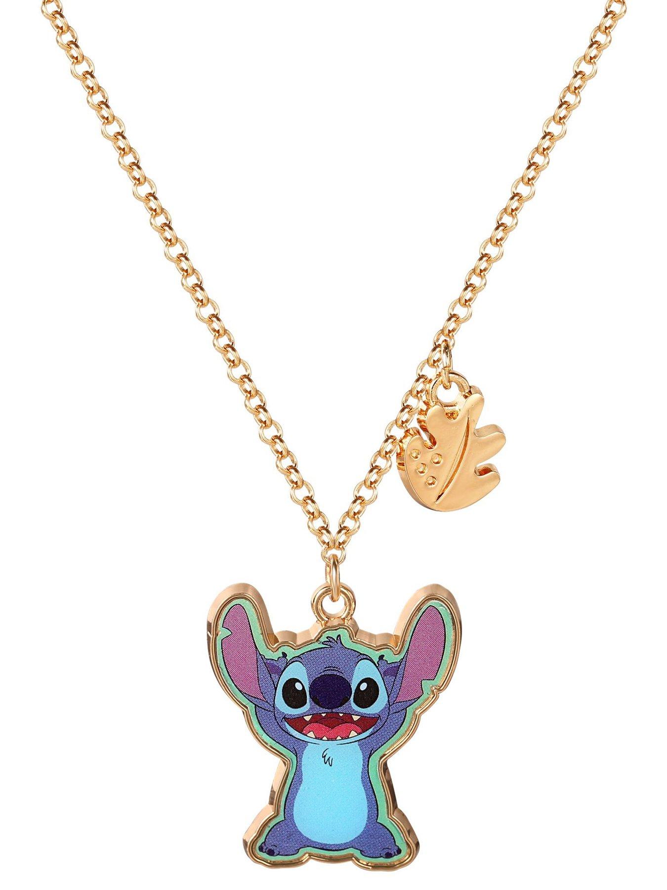 Image 3 of 4 of Disney Stitch Purple, Blue And Gold Enamel Costume Necklace