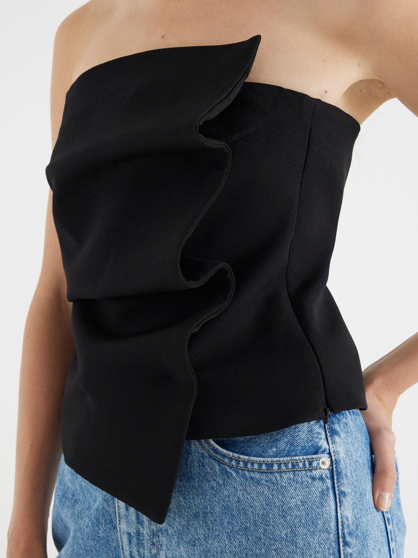 Image 4 of 4 of River Island Tailored Bandeau Top - Black