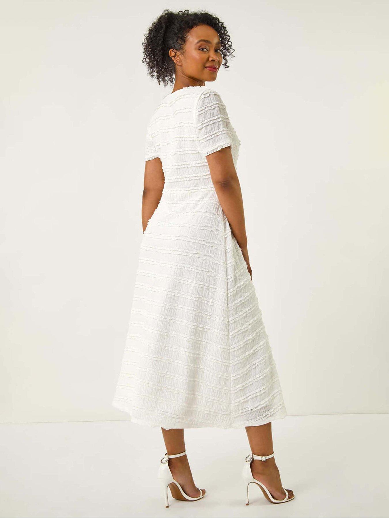  image of roman-petite-ruffle-midi-wrap-dress-white