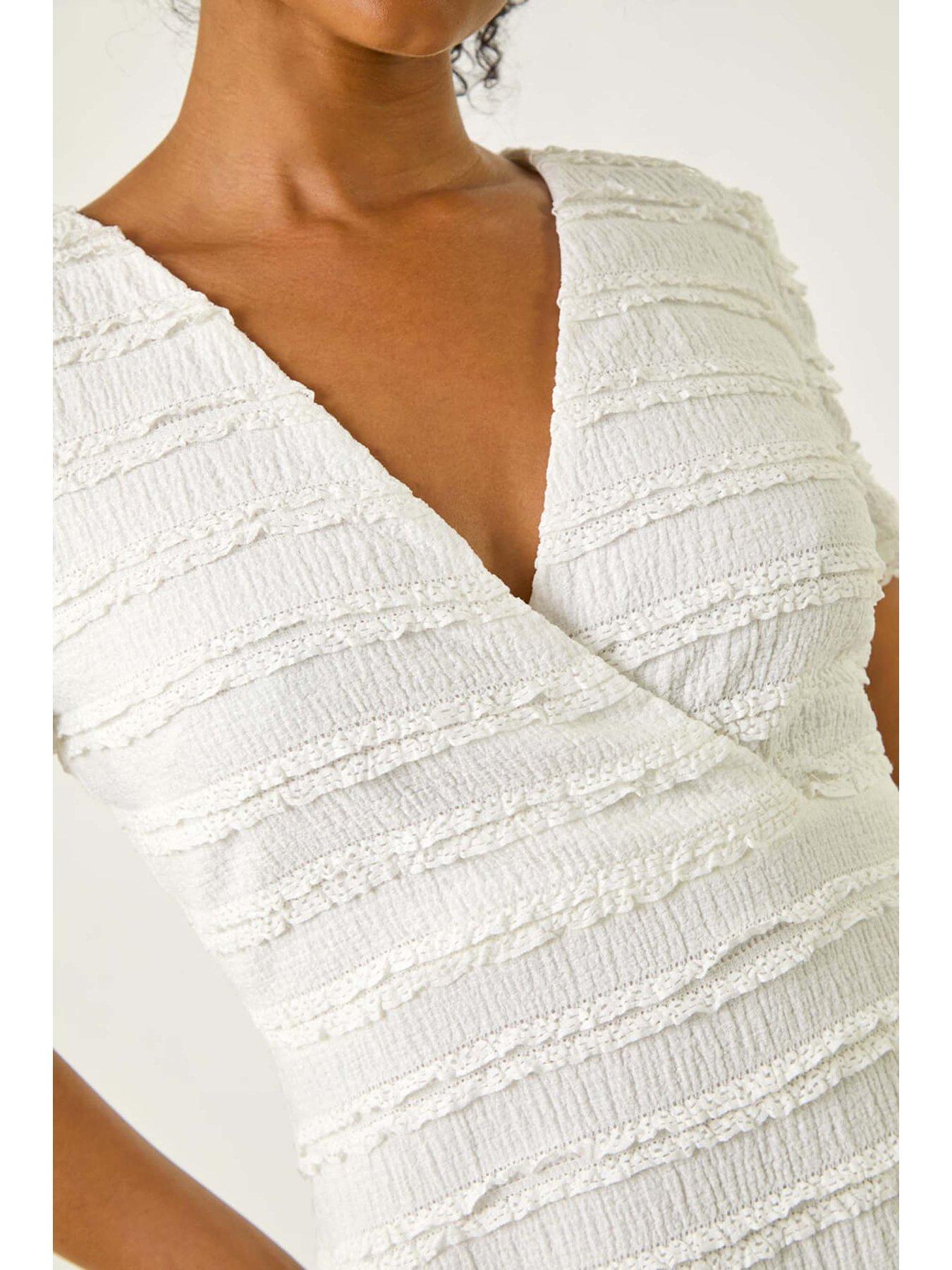  image of roman-petite-ruffle-midi-wrap-dress-white