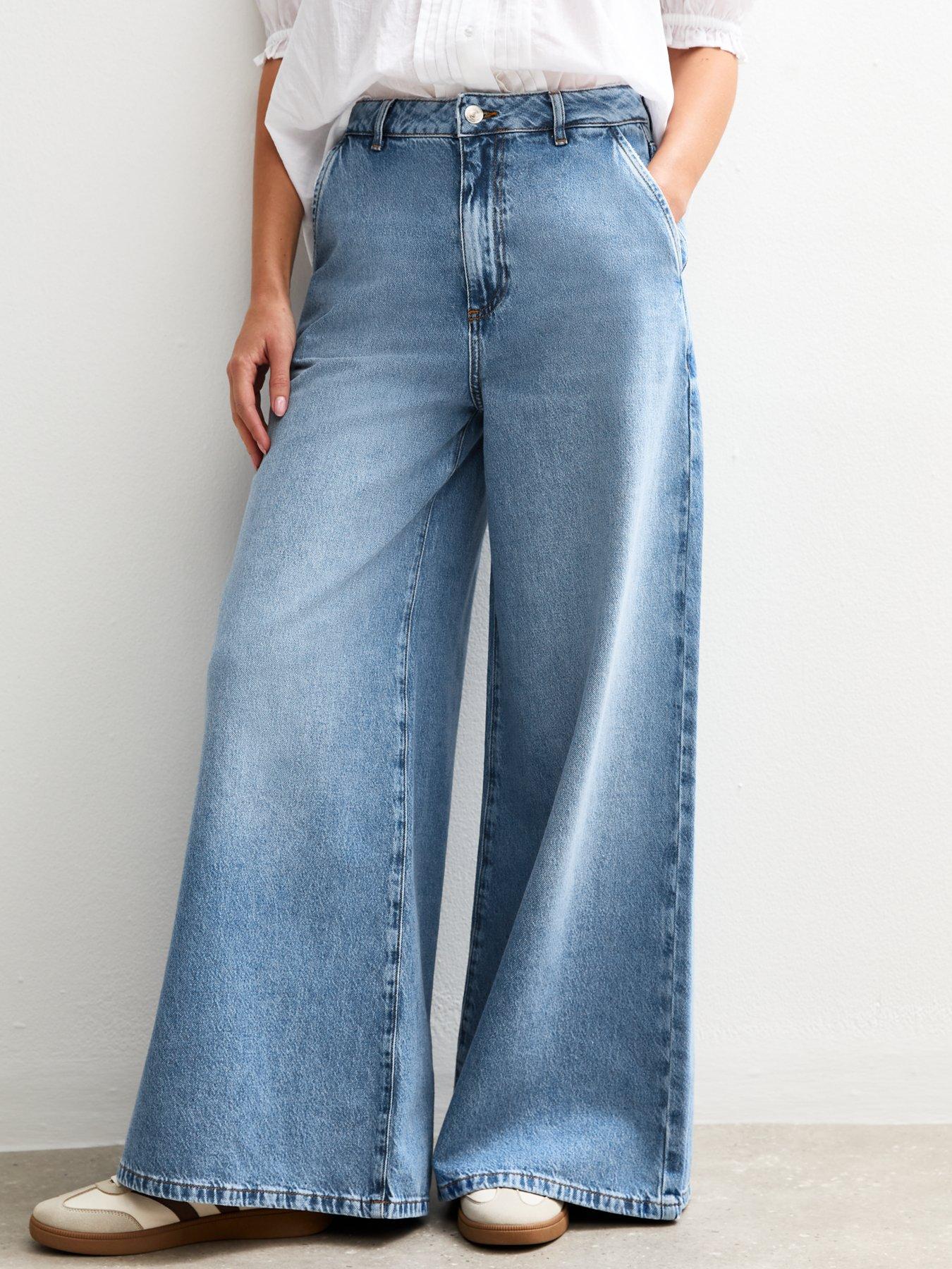 undefined Blue Palazzo Wide Leg Jeans