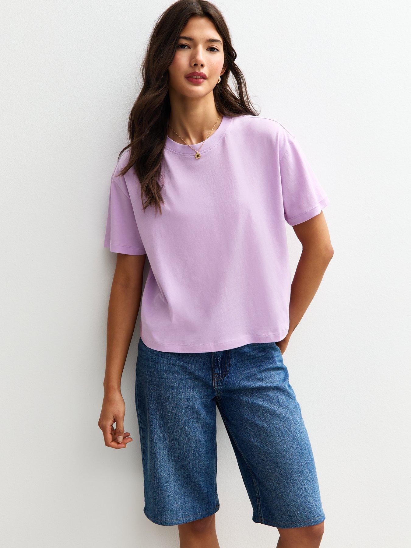 undefined Lilac Boxy Fit T-Shirt - Purple