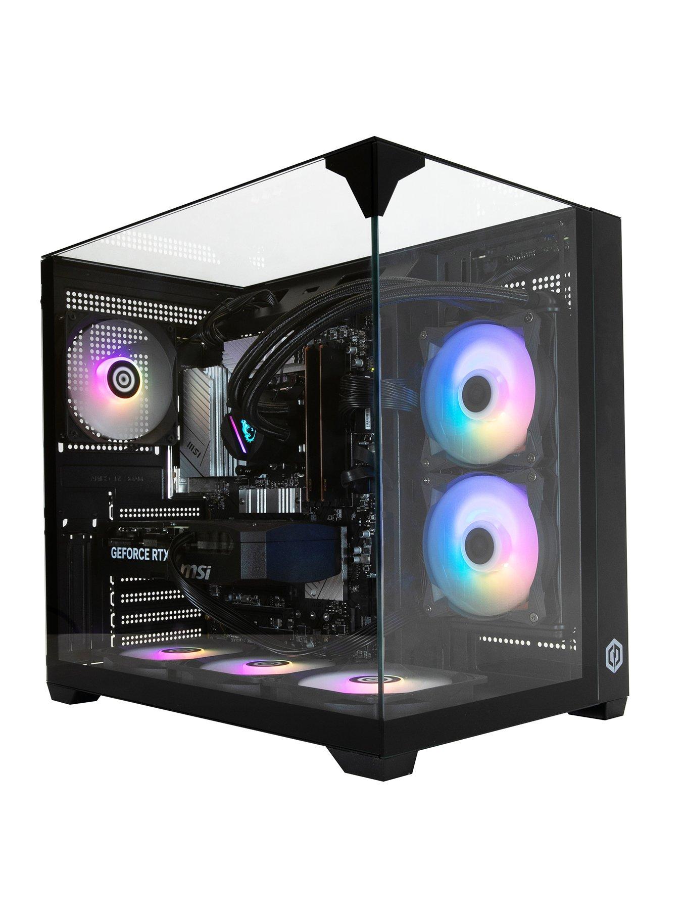 Image 1 of 7 of CyberPower PC ZEPHYR Gaming Desktop - GeForce RTX 5060 - AMD Ryzen 5 9600X - 16GB - 1TB - Black