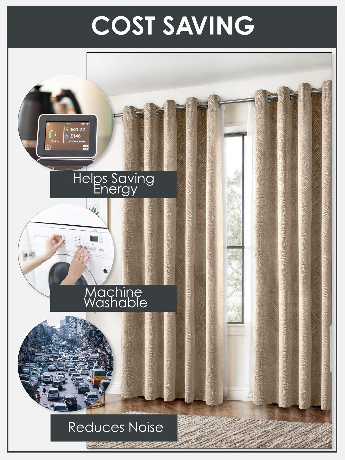  image of very-home-leaf-velvet-eyeletsnbspblackout