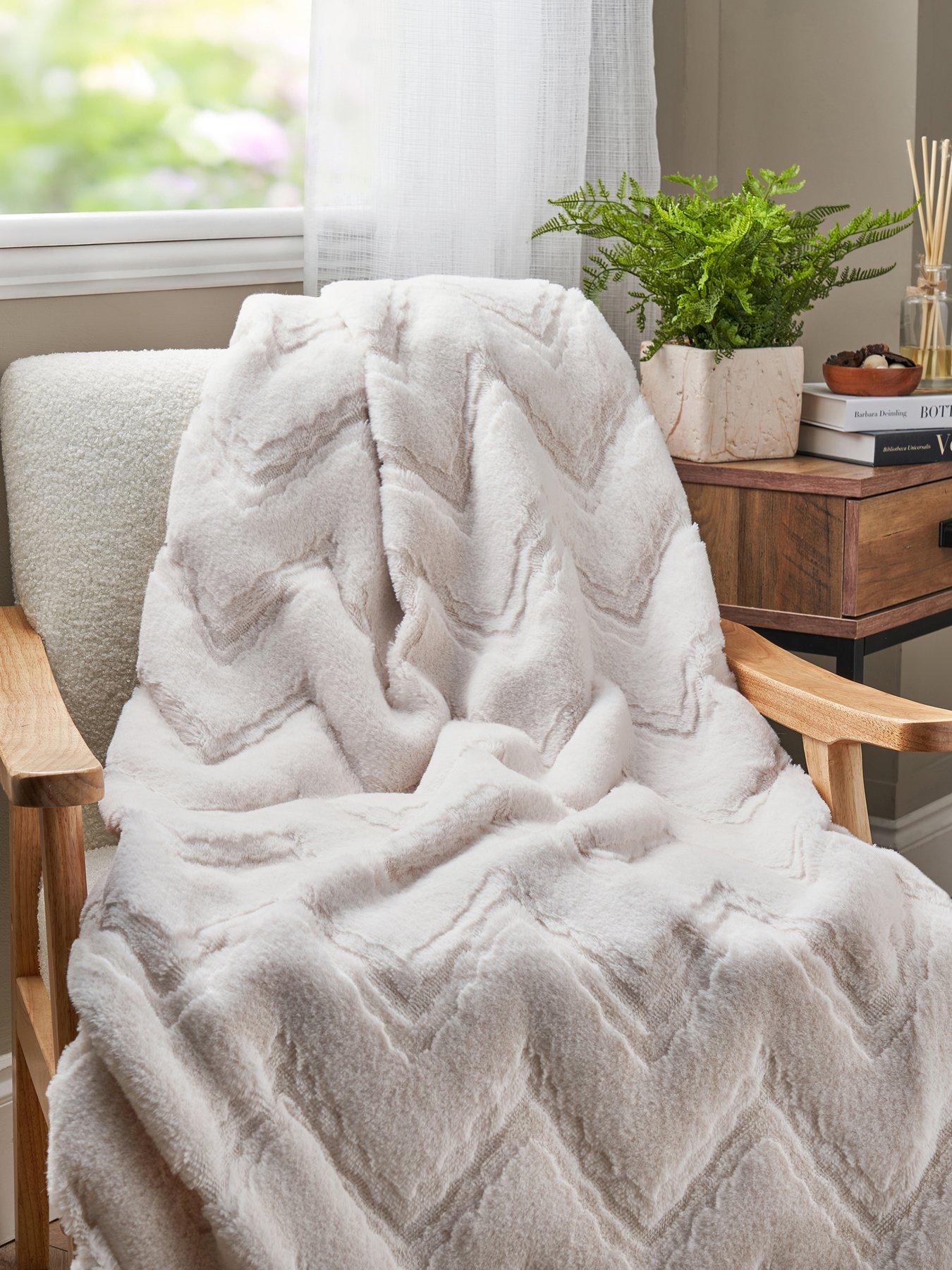 The Very Collection Chevron Faux Fur Throw