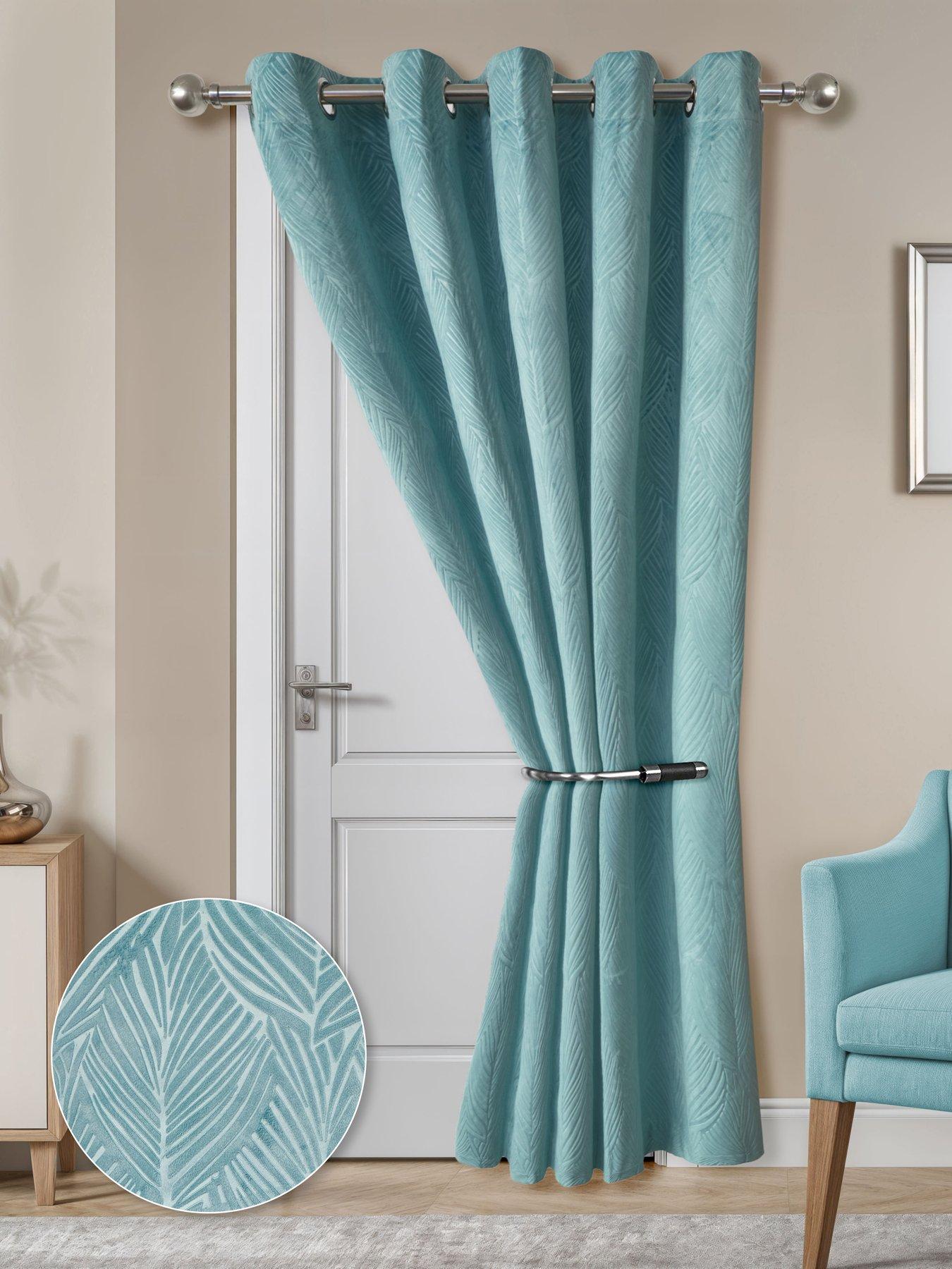 The Very Collection Leaf Velvet Eyelet Door 46x84 Blackout