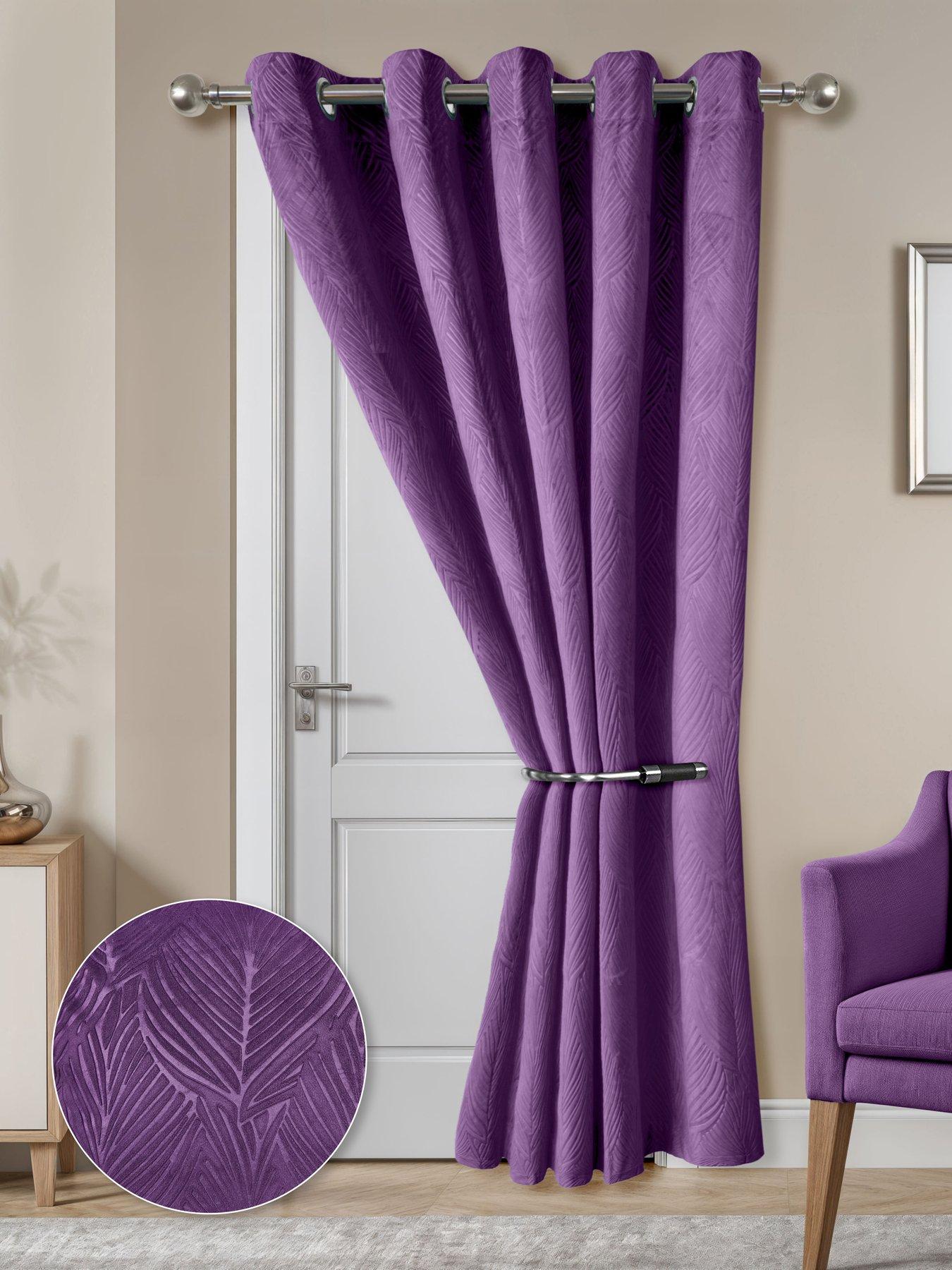 The Very Collection Leaf Velvet Eyelet Door 46x84 Blackout