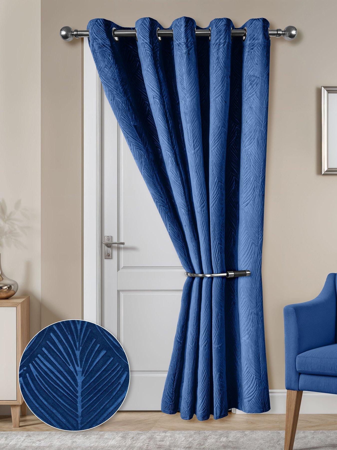 The Very Collection Leaf Velvet Eyelet Door 46x84 Blackout