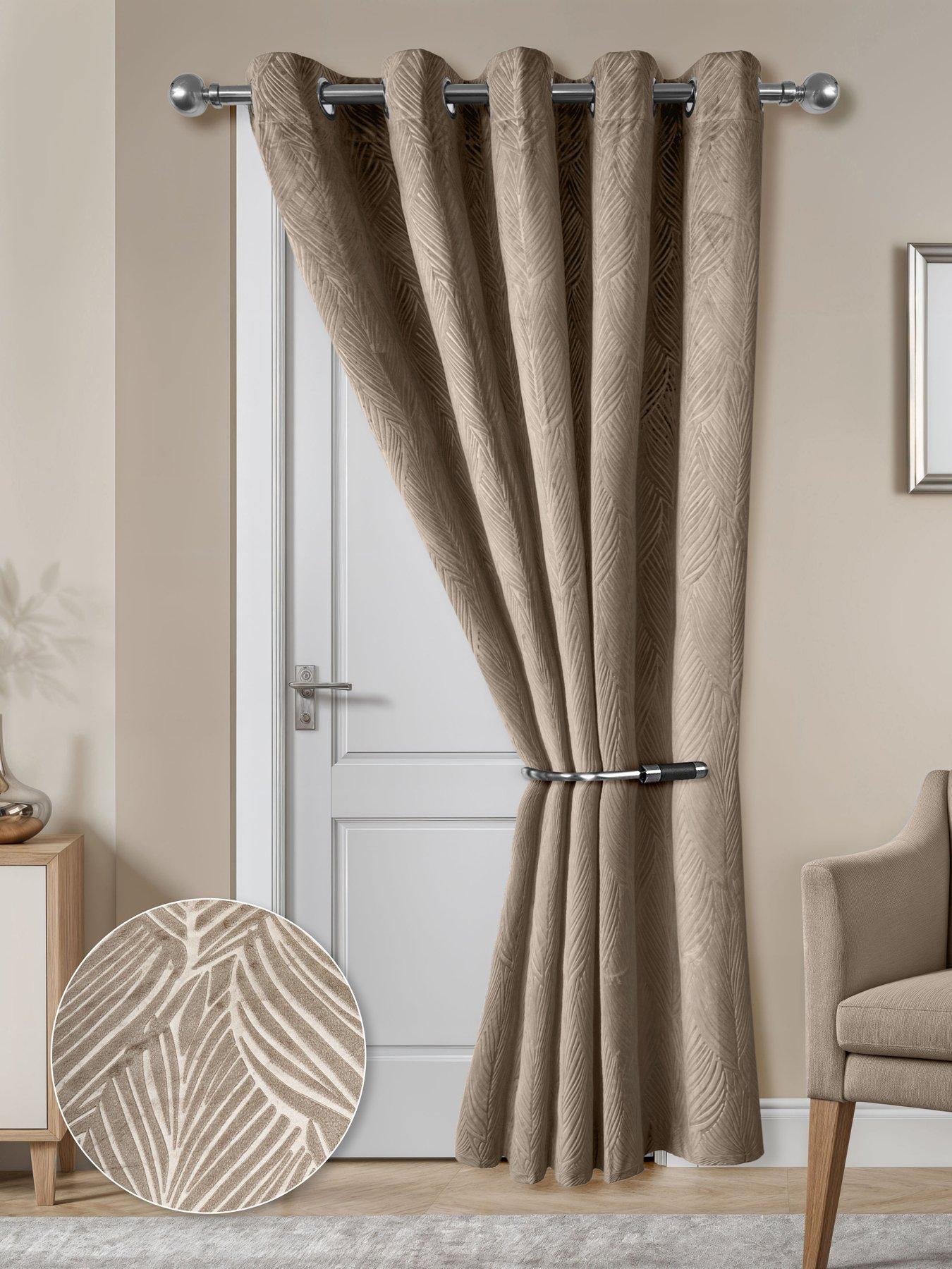 The Very Collection Leaf Velvet Eyelet Door 46x84 Blackout