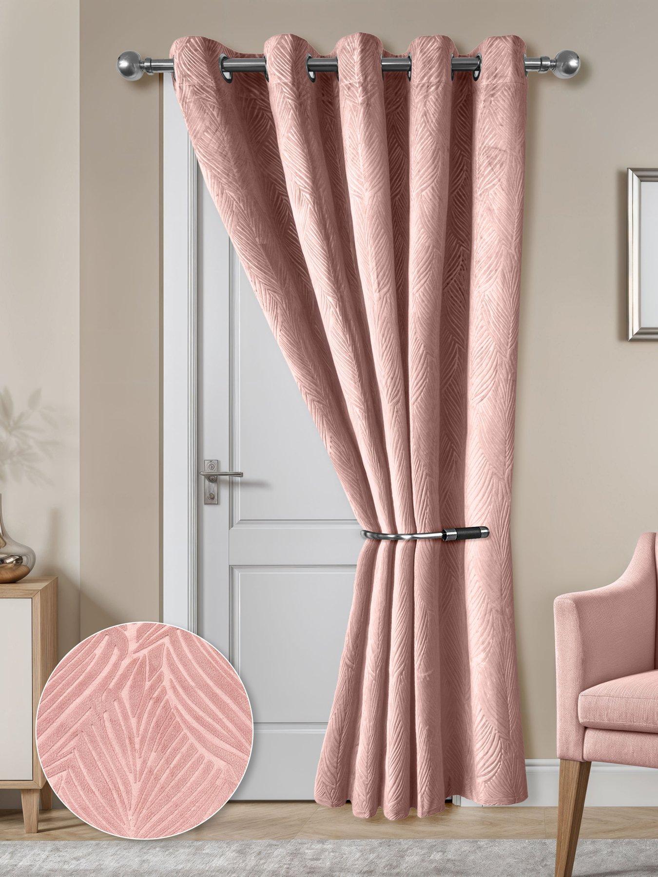 The Very Collection Leaf Velvet Eyelet Door 46x84 Blackout