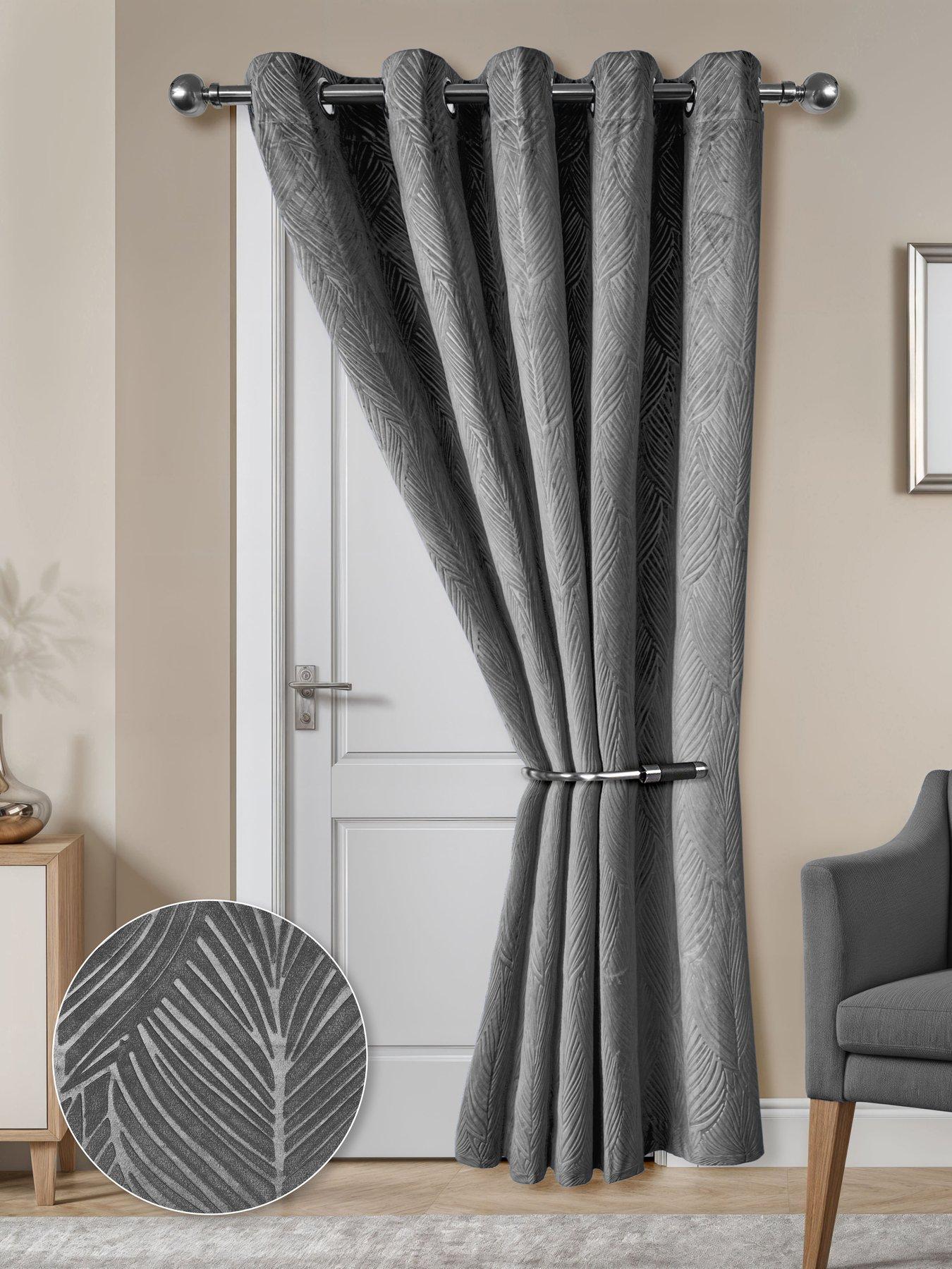 Image 1 of 3 of The Very Collection Leaf Velvet Eyelet Door 46x84 Blackout