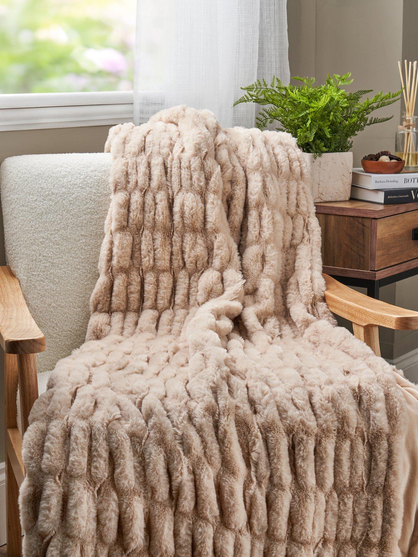 undefined Nouveau Faux Fur Ruched Throw