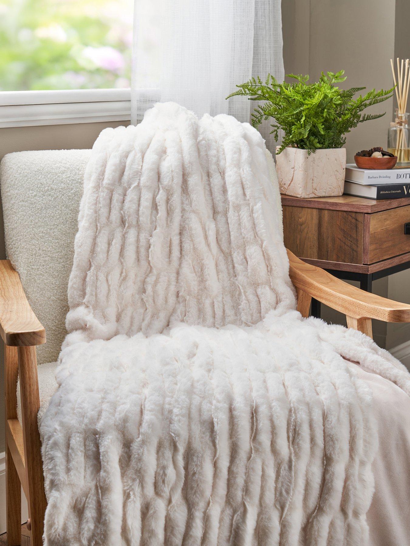 undefined Nouveau Faux Fur Ruched Throw
