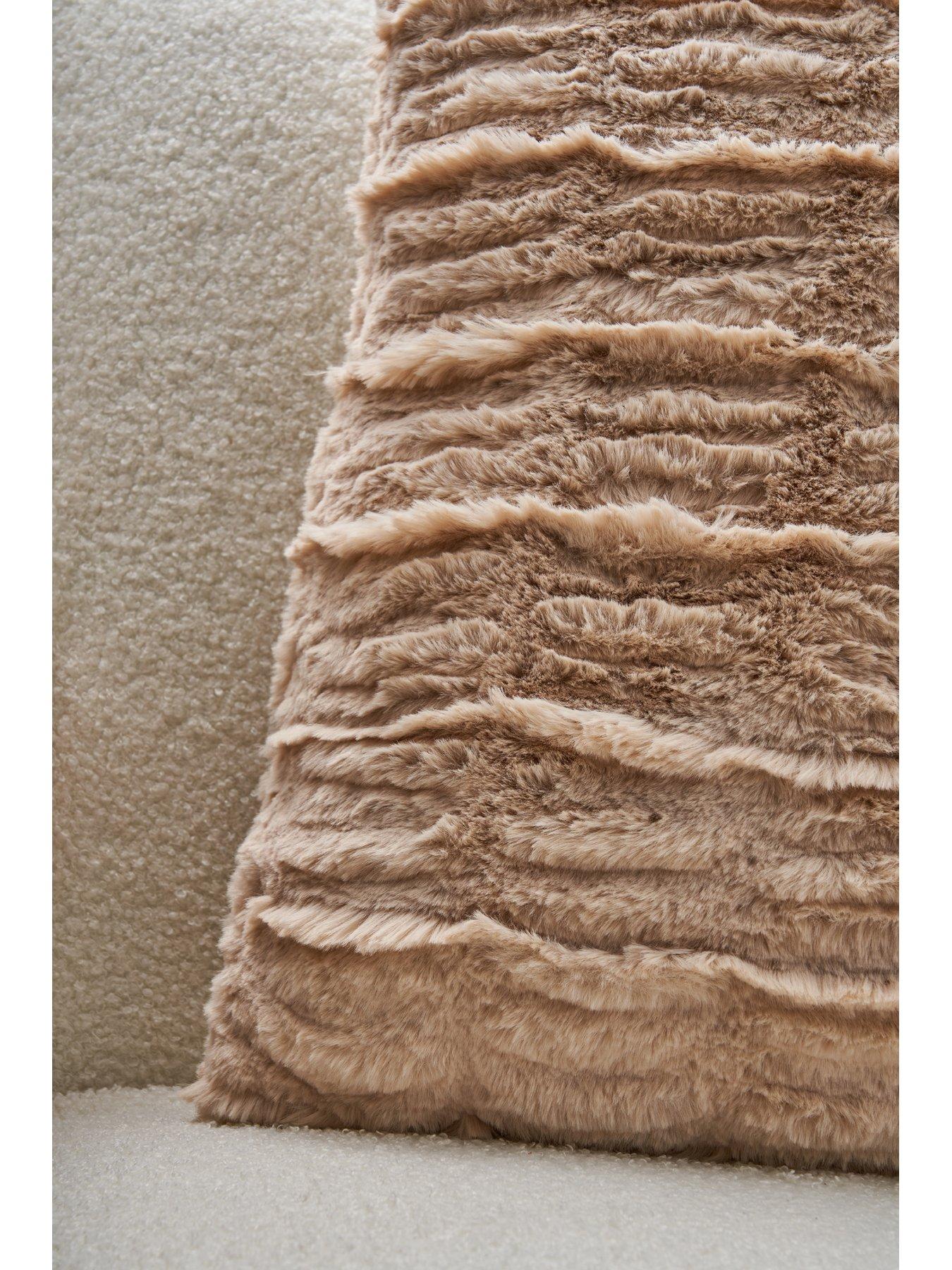 Image 3 of 5 of Very Home Nouveau Faux Fur Ruched Cushion