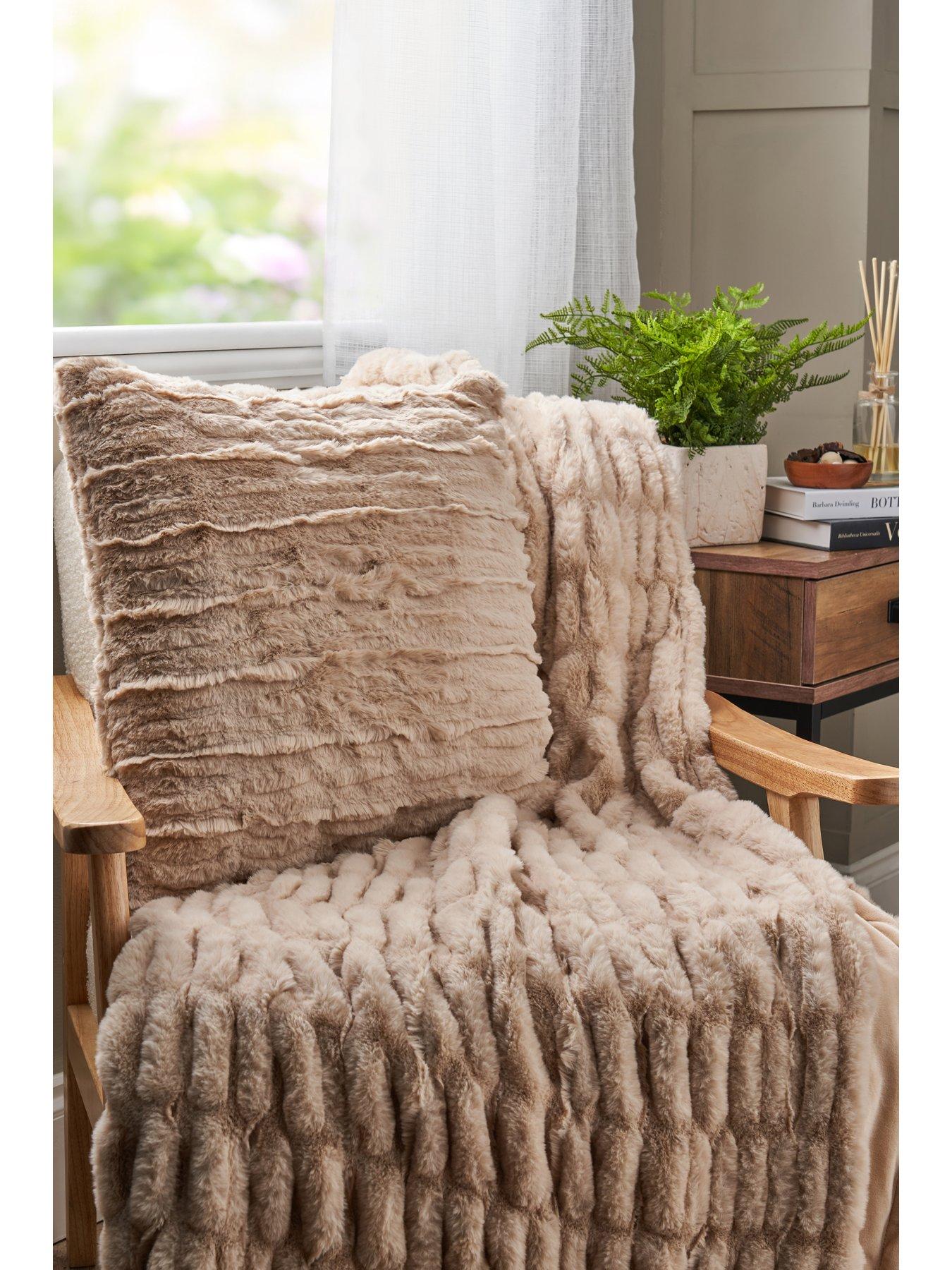Image 5 of 5 of Very Home Nouveau Faux Fur Ruched Cushion