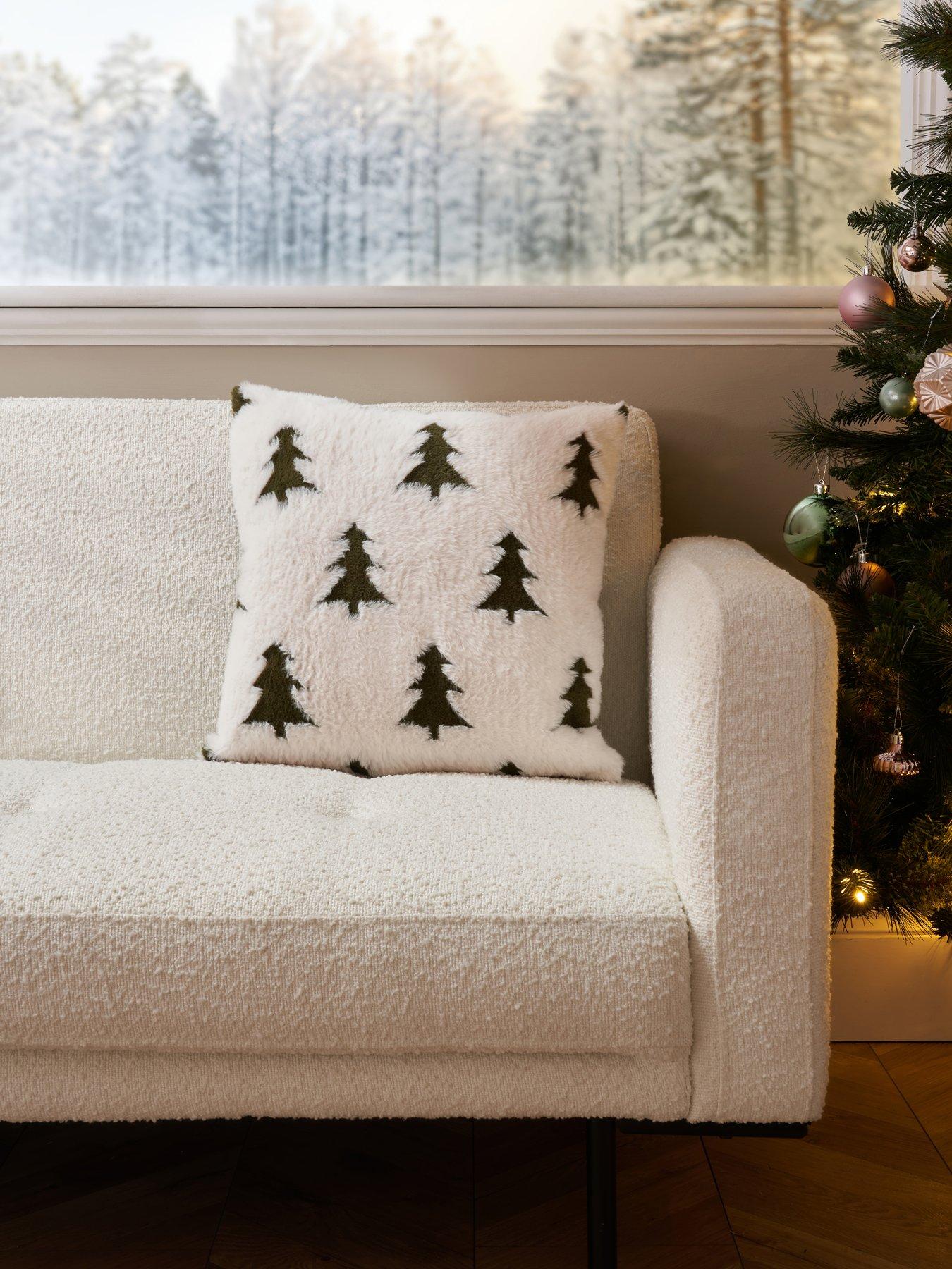 undefined Christmas Trees Faux Fur Cushion