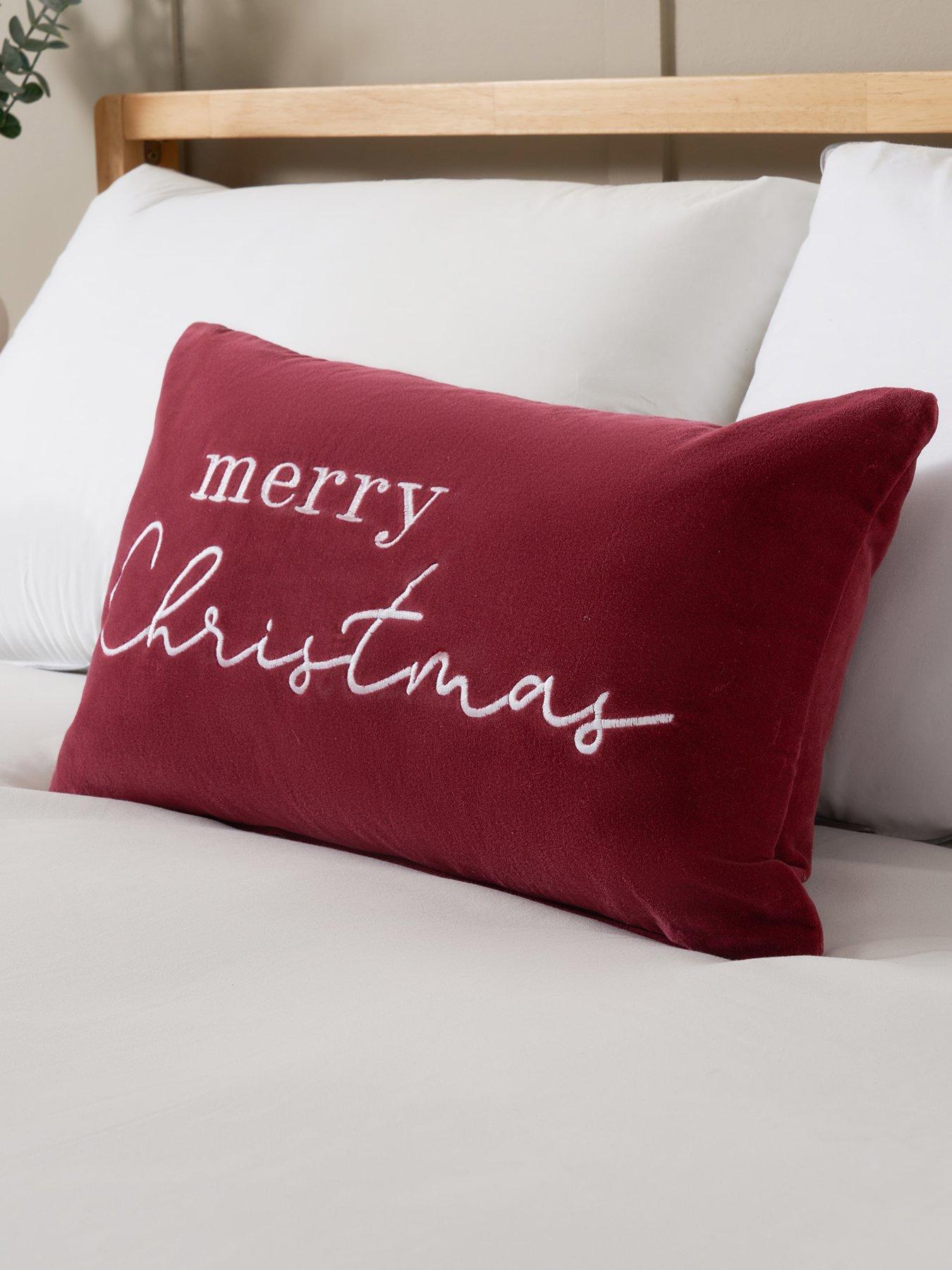 undefined Merry Christmas Embroidered Cushion