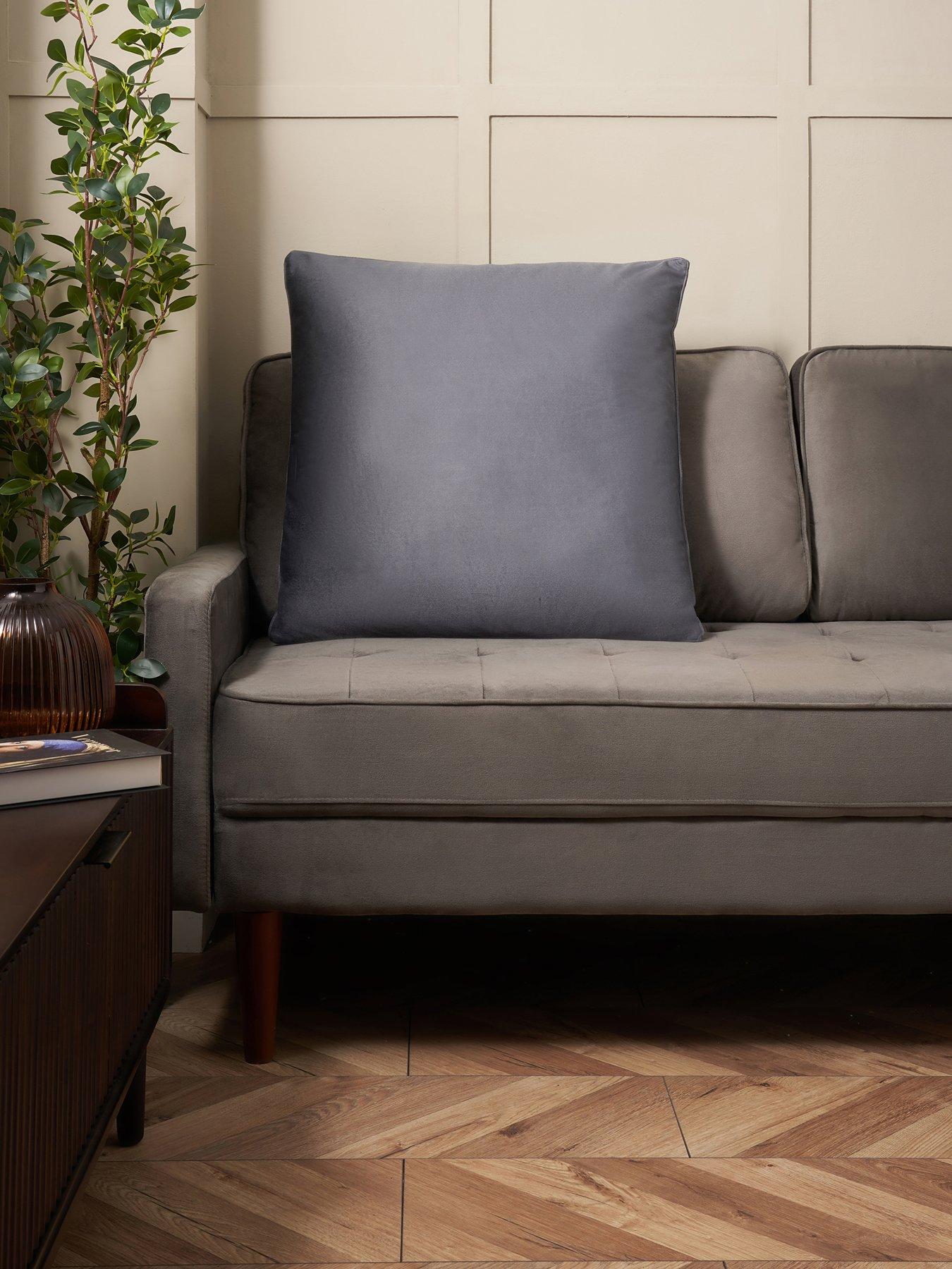 undefined Large Piped Velour Cushion