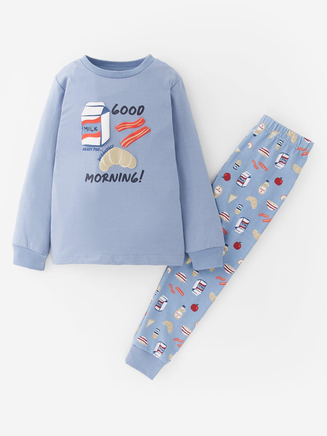  image of the-very-collection-boys-breakfast-pyjamas-blue