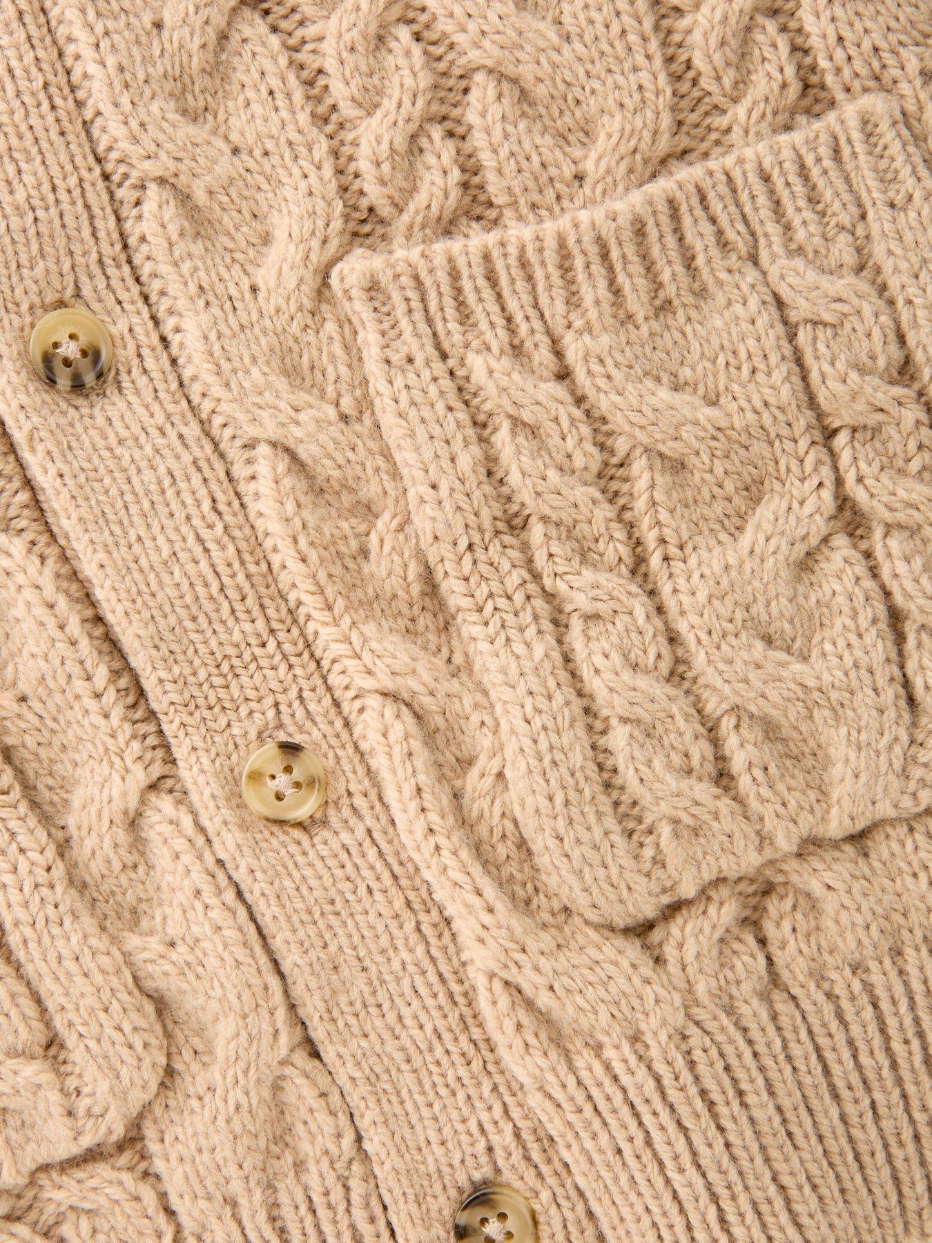  image of the-very-collection-boys-button-up-knitted-cardigan-stone-beige