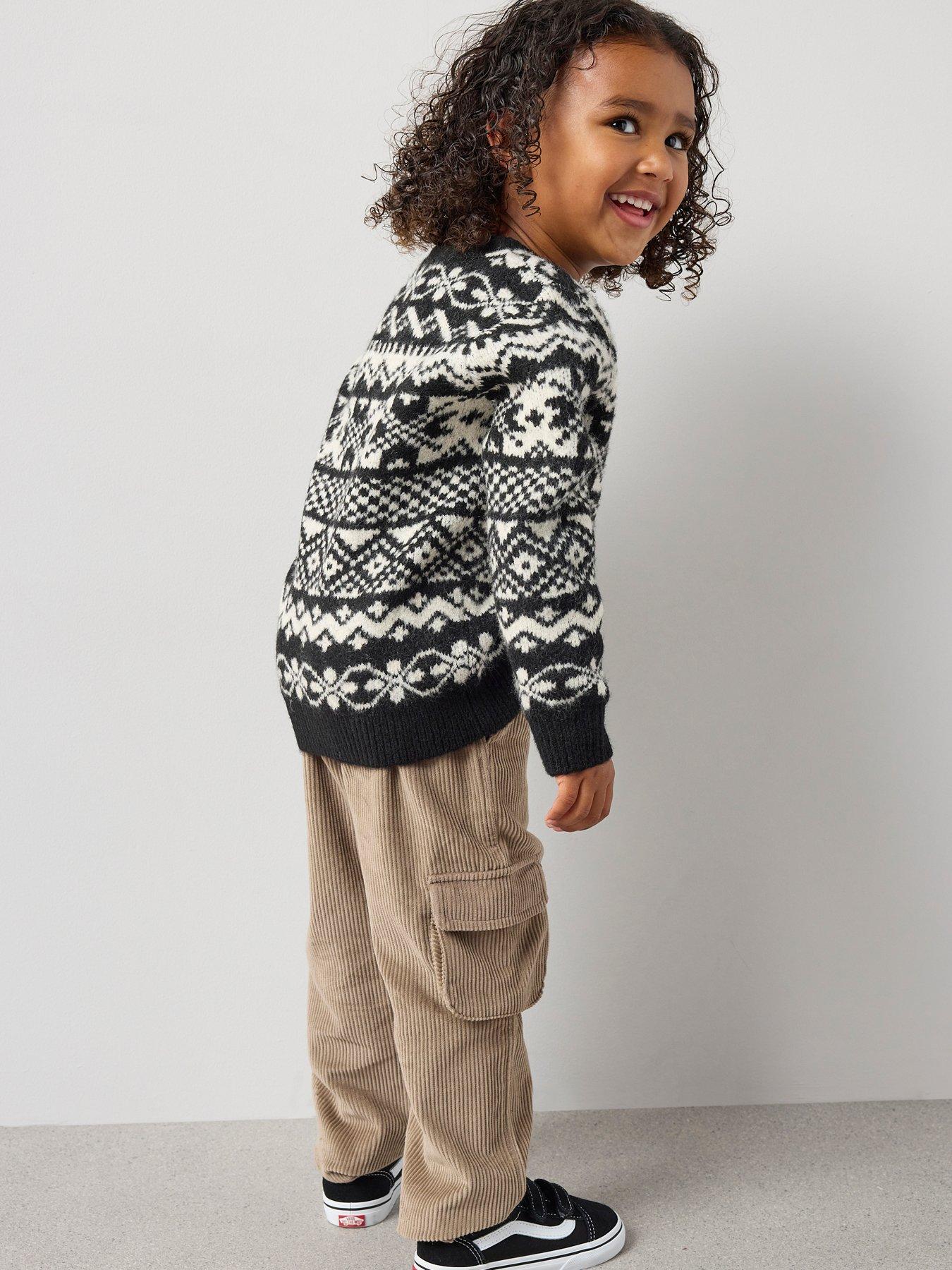  image of the-very-collection-boys-all-over-faisirle-knitted-jumper-black