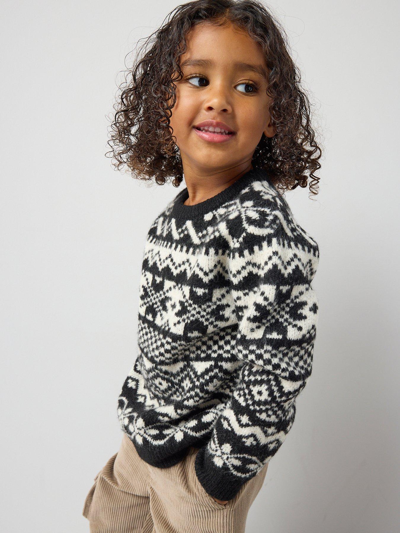  image of the-very-collection-boys-all-over-faisirle-knitted-jumper-black