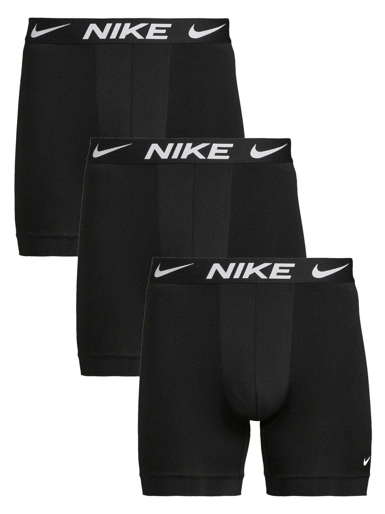 Nike Essential Micro 3 Pack Boxer Briefs - Black