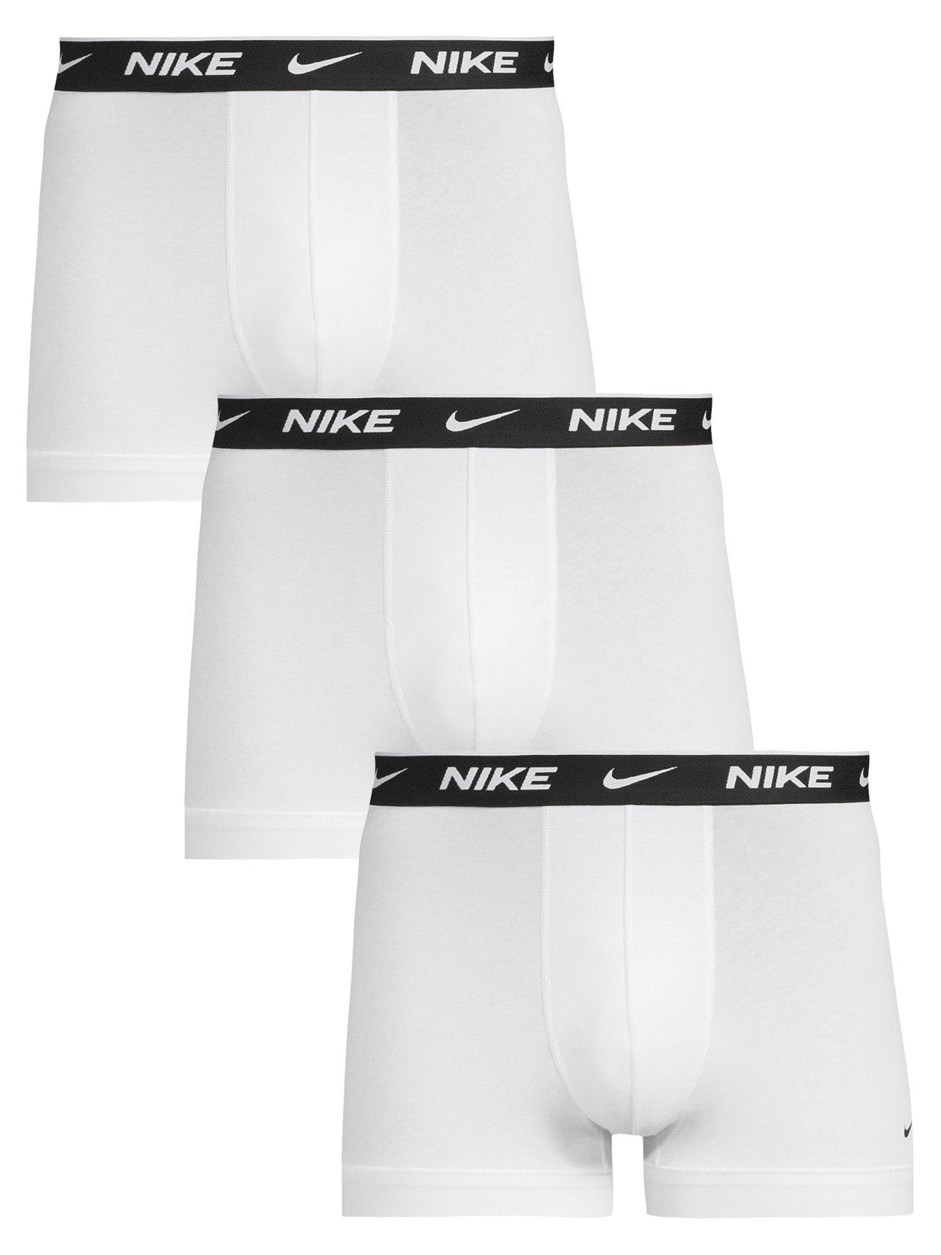 Nike Cotton Stretch 3 Pack Trunks - White