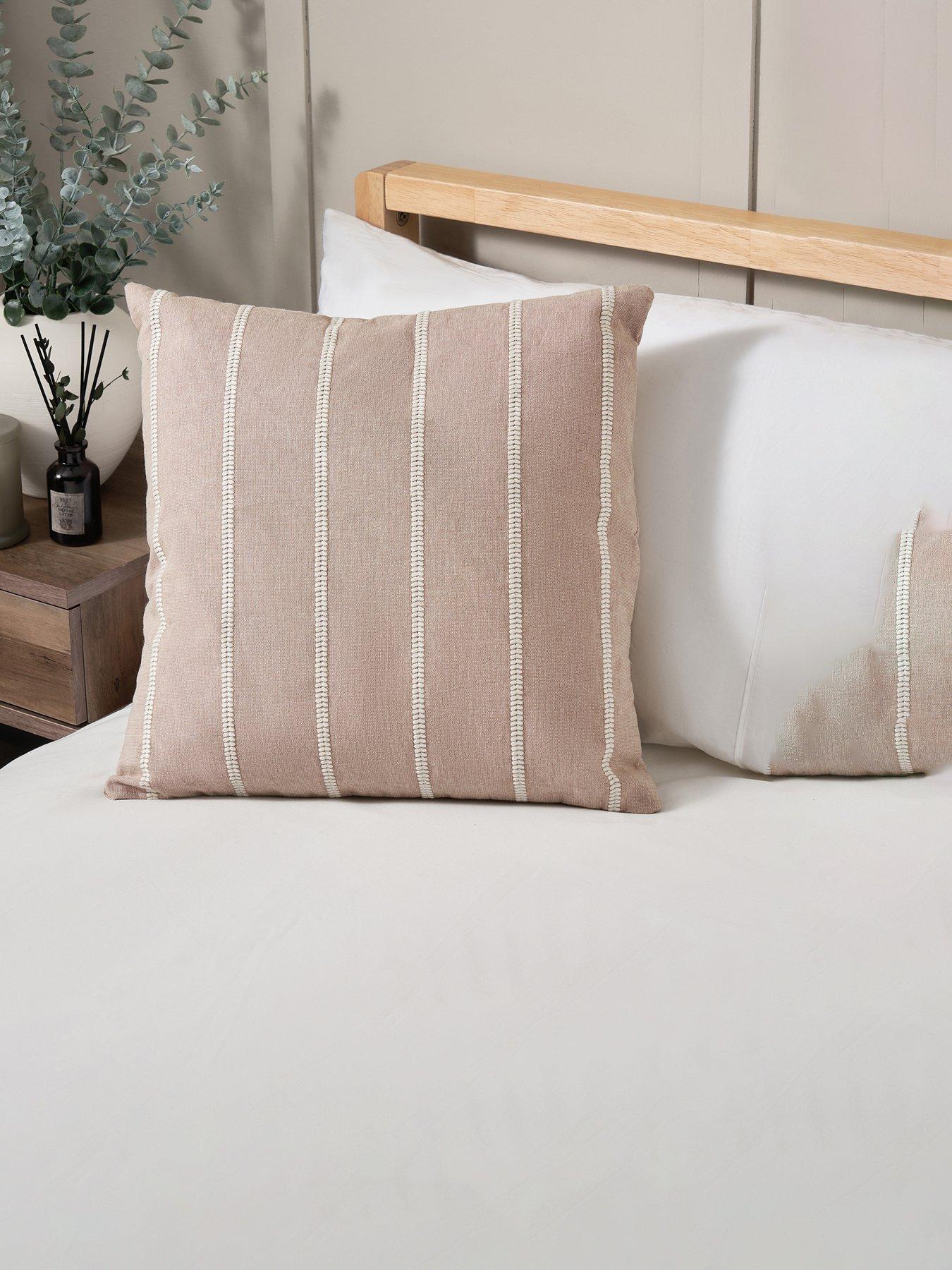 front image of the-very-collection-cottage-stripe-cushion