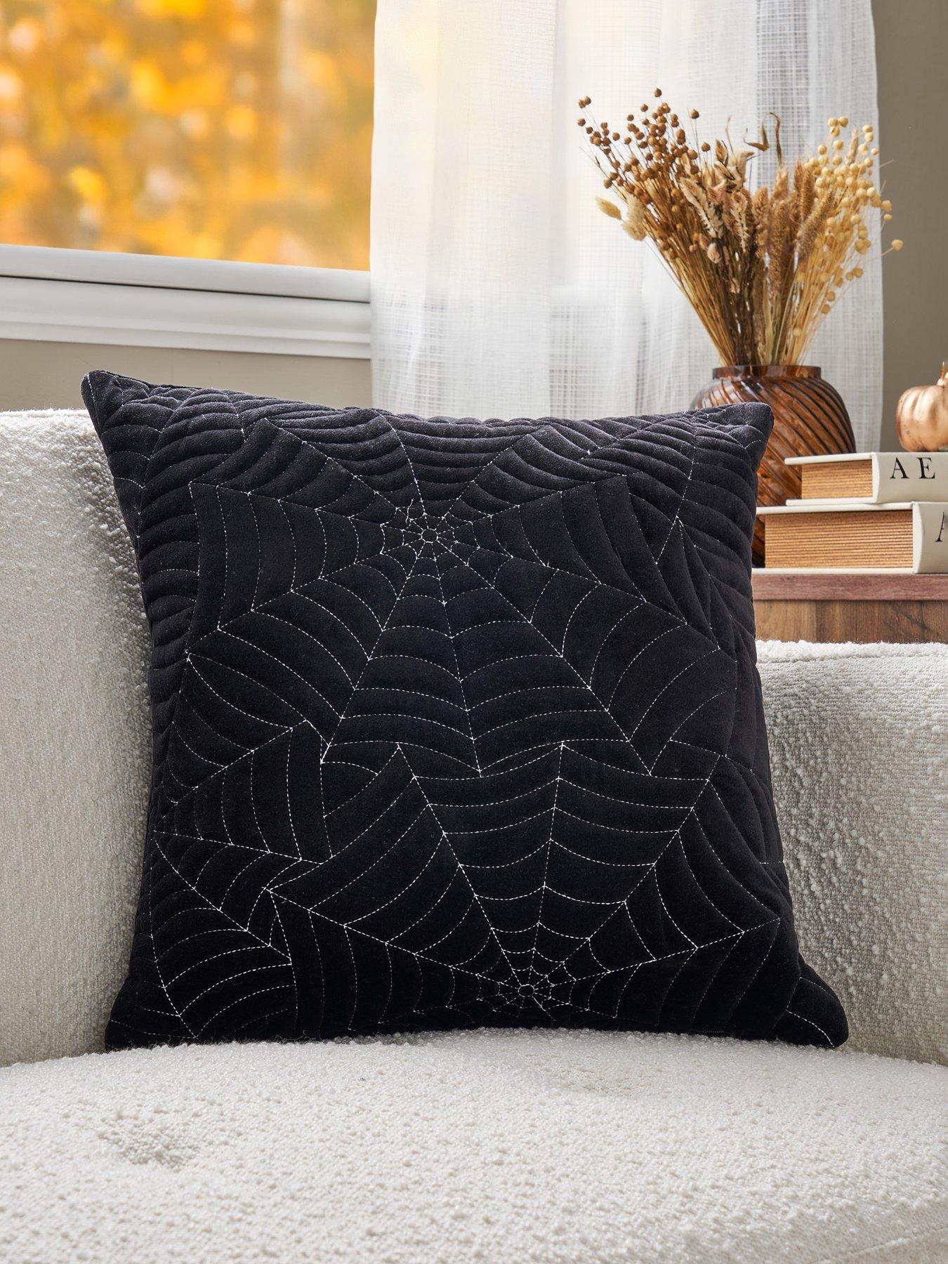 The Very Collection Velvet Spiderweb Cushion